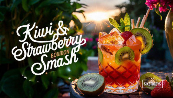 Kiwi & Strawberry Bourbon Smash Cocktail Recipe