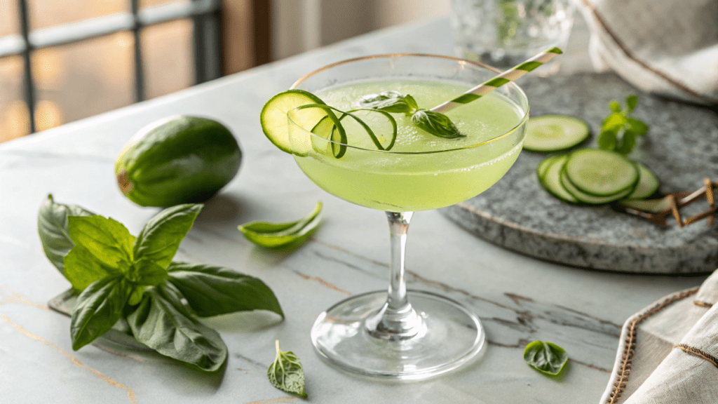 Cucumber Basil Lime Gimlet Recipe