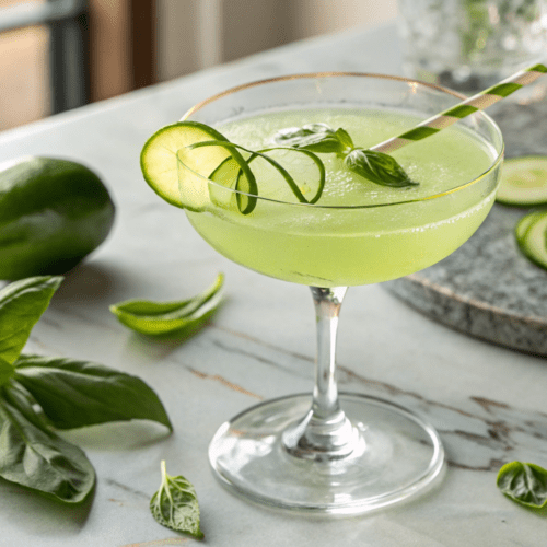 Cucumber Basil Lime Gimlet Recipe