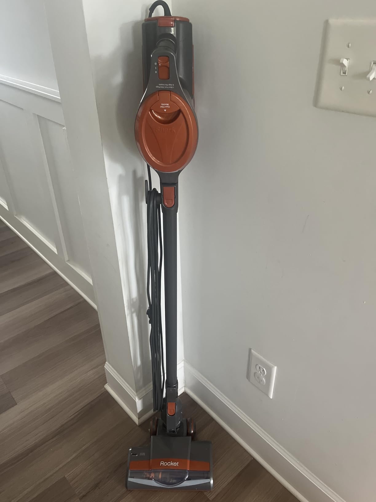 Shark Rocket Ultra-Light Corded Bagless Vacuum for Carpet and Hard Floor Cleaning with Swivel Steering (HV301), Gray/Orange Customer Review Shark Rocket Ultra-Light Corded Bagless Vacuum for Carpet and Hard Floor Cleaning with Swivel Steering (HV301), Gray/Orange - Customer Photo 2