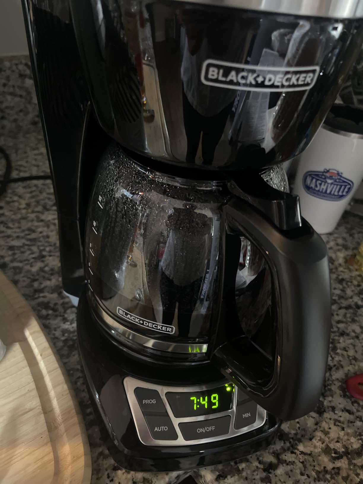 BLACK+DECKER 12-Cup Digital Coffee Maker, Programmable, Washable Basket Filter, Sneak-A-Cup, Auto Brew, Water Window, Keep Hot Plate, Black - Customer Photo 1