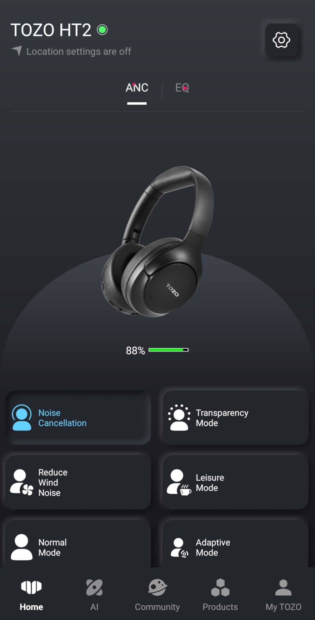 TOZO HT2 Hybrid Active Noise Cancelling Headphones, Wireless Over Ear Bluetooth Headset, 60H Playtime, Hi-Res Audio Custom EQ via App Deep Bass Comfort Fit Ear Cups, for Home Office Travel Black Customer Review TOZO HT2 Hybrid Active Noise Cancelling Headphones, Wireless Over Ear Bluetooth Headset, 60H Playtime, Hi-Res Audio Custom EQ via App Deep Bass Comfort Fit Ear Cups, for Home Office Travel Black - Customer Photo 2