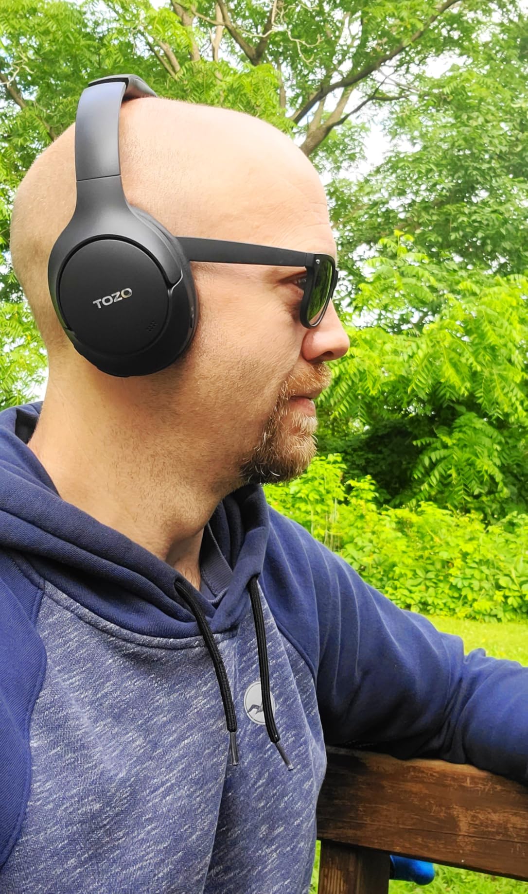 TOZO HT2 Hybrid Active Noise Cancelling Headphones, Wireless Over Ear Bluetooth Headset, 60H Playtime, Hi-Res Audio Custom EQ via App Deep Bass Comfort Fit Ear Cups, for Home Office Travel Black Customer Review TOZO HT2 Hybrid Active Noise Cancelling Headphones, Wireless Over Ear Bluetooth Headset, 60H Playtime, Hi-Res Audio Custom EQ via App Deep Bass Comfort Fit Ear Cups, for Home Office Travel Black - Customer Photo 2