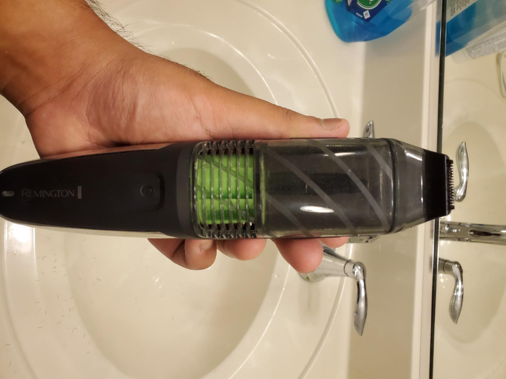 Remington Vacuum Beard Trimmer,13 Length and Style Settings with Adjustable Length Comb (2-18mm),Vacuum Trimmer for Beard, Mustache, and Stubble, Rechargeable Lithium Power, Washable, Removable Blades - Customer Photo 1