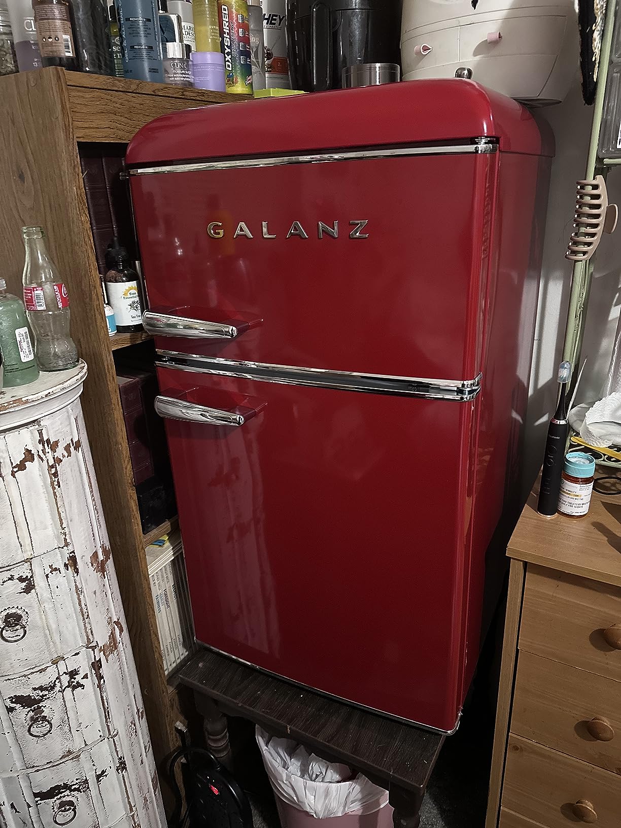 Galanz GLR40TBKER Retro Compact Refrigerator, Mini Fridge with Dual Doors, Adjustable Mechanical Thermostat with Freezer, 4.0 Cu Ft, Black Customer Review Galanz GLR40TBKER Retro Compact Refrigerator, Mini Fridge with Dual Doors, Adjustable Mechanical Thermostat with Freezer, 4.0 Cu Ft, Black - Customer Photo 1