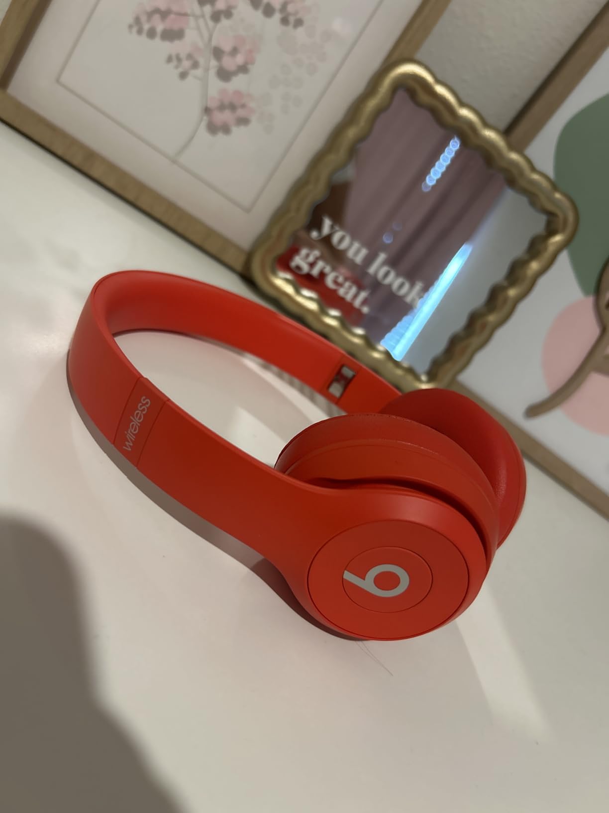 Beats Solo3 Wireless On-Ear Headphones - Apple W1 Headphone Chip, Class 1 Bluetooth, 40 Hours of Listening Time, Built-in Microphone - Red - Customer Photo 2
