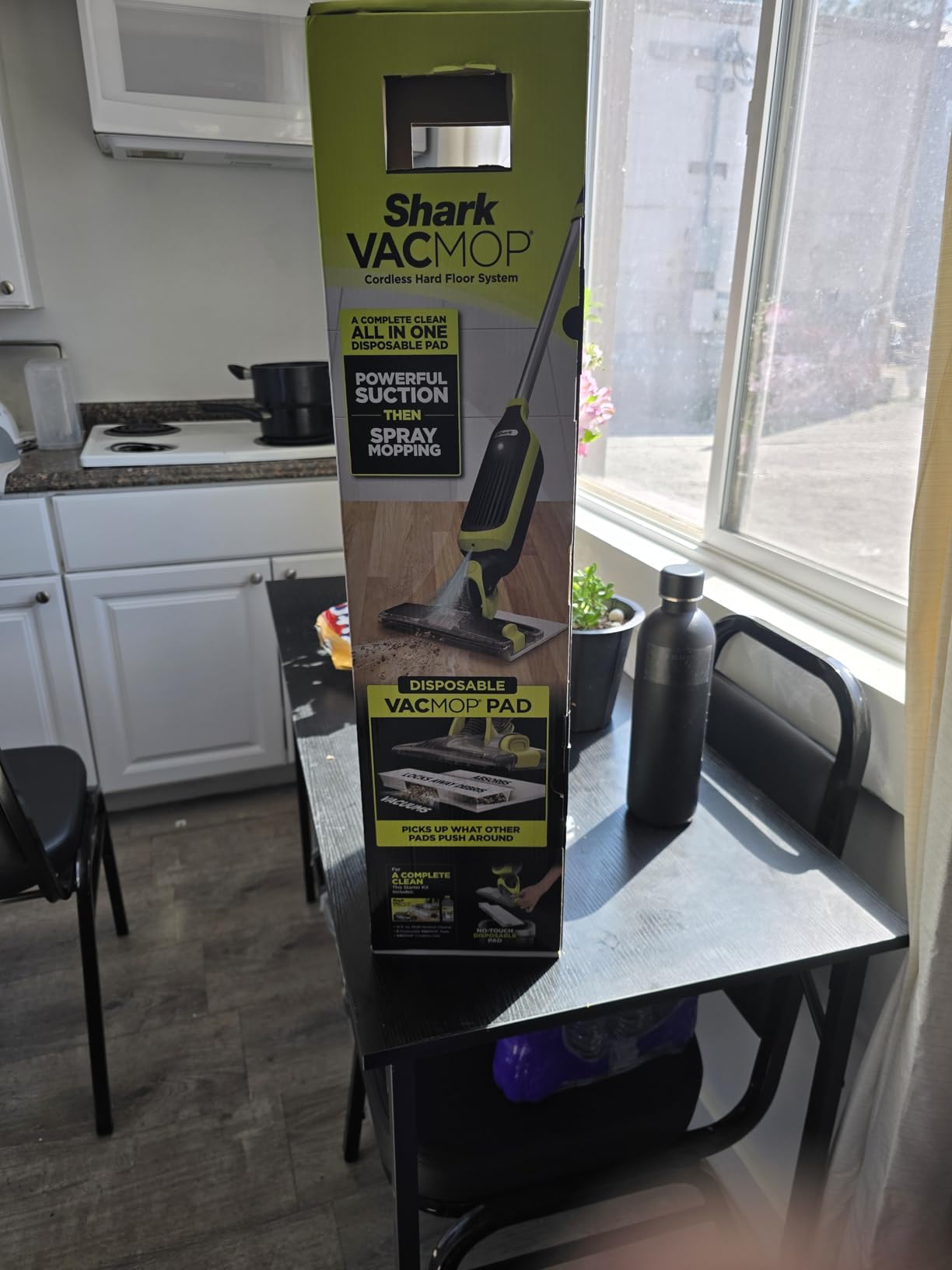 Shark VACMOP Cordless Hard Floor Cleaner, Vacuum and Spray Mop, Powerful Suction, Lightweight, LED Headlights, Includes 4 Disposable Pads, 12oz Multi-Surface Cleaning Solution, Gray, VM252 customer photo 2