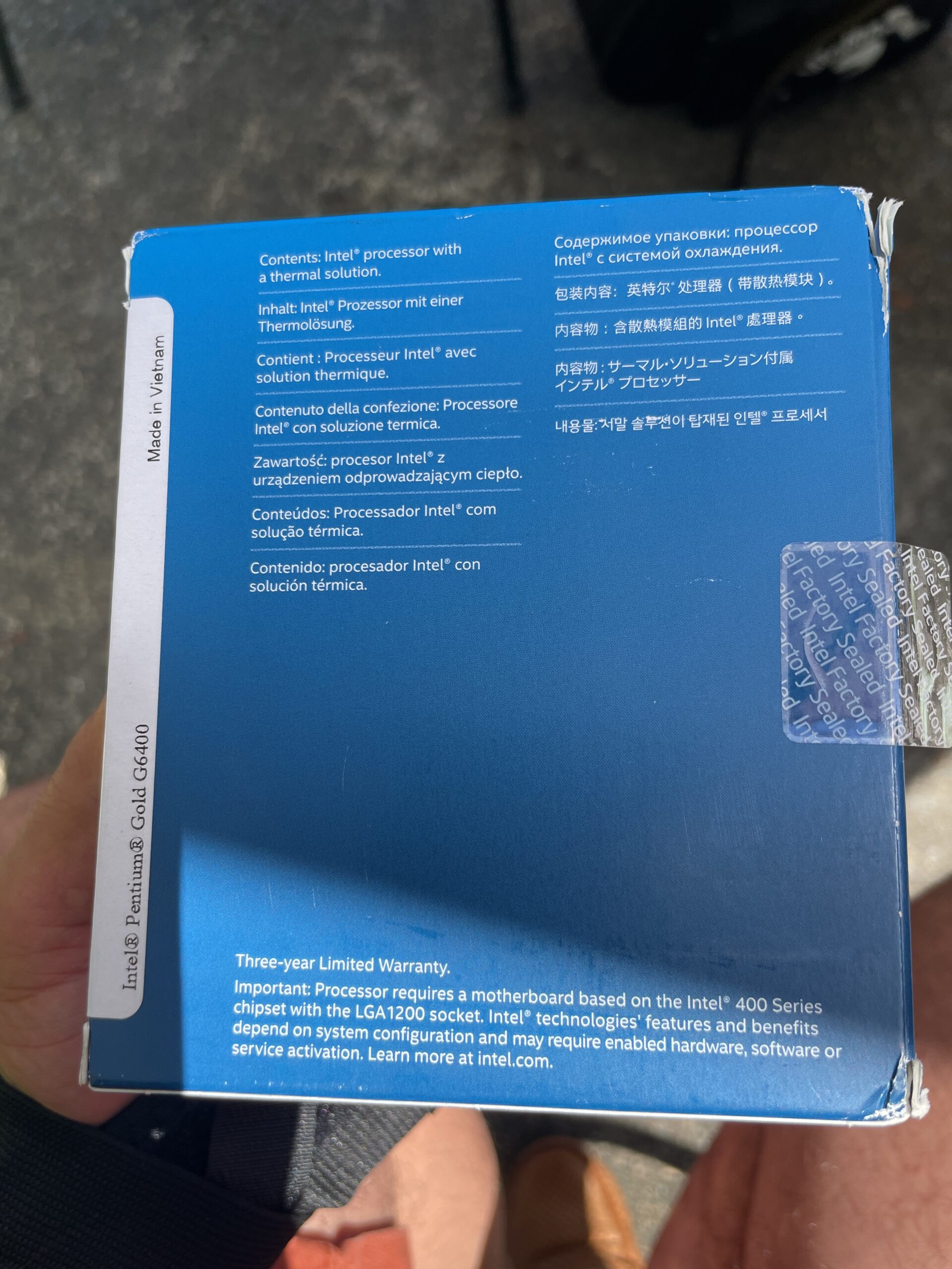 Intel Pentium Gold G-6400 Desktop Processor 2 Cores 4.0 GHz LGA1200 (Intel 400 Series chipset) 58W (BX80701G6400) Customer Review Intel Pentium Gold G-6400 Desktop Processor 2 Cores 4.0 GHz LGA1200 (Intel 400 Series chipset) 58W (BX80701G6400) - Customer Photo 2