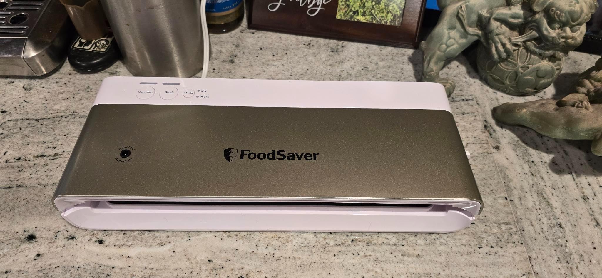 FoodSaver Compact Vacuum Sealer Machine with Airtight Bags and Roll - Ideal for Sous Vide and Airtight Food Storage, White Customer Review FoodSaver Compact Vacuum Sealer Machine with Airtight Bags and Roll - Ideal for Sous Vide and Airtight Food Storage, White - Customer Photo 1