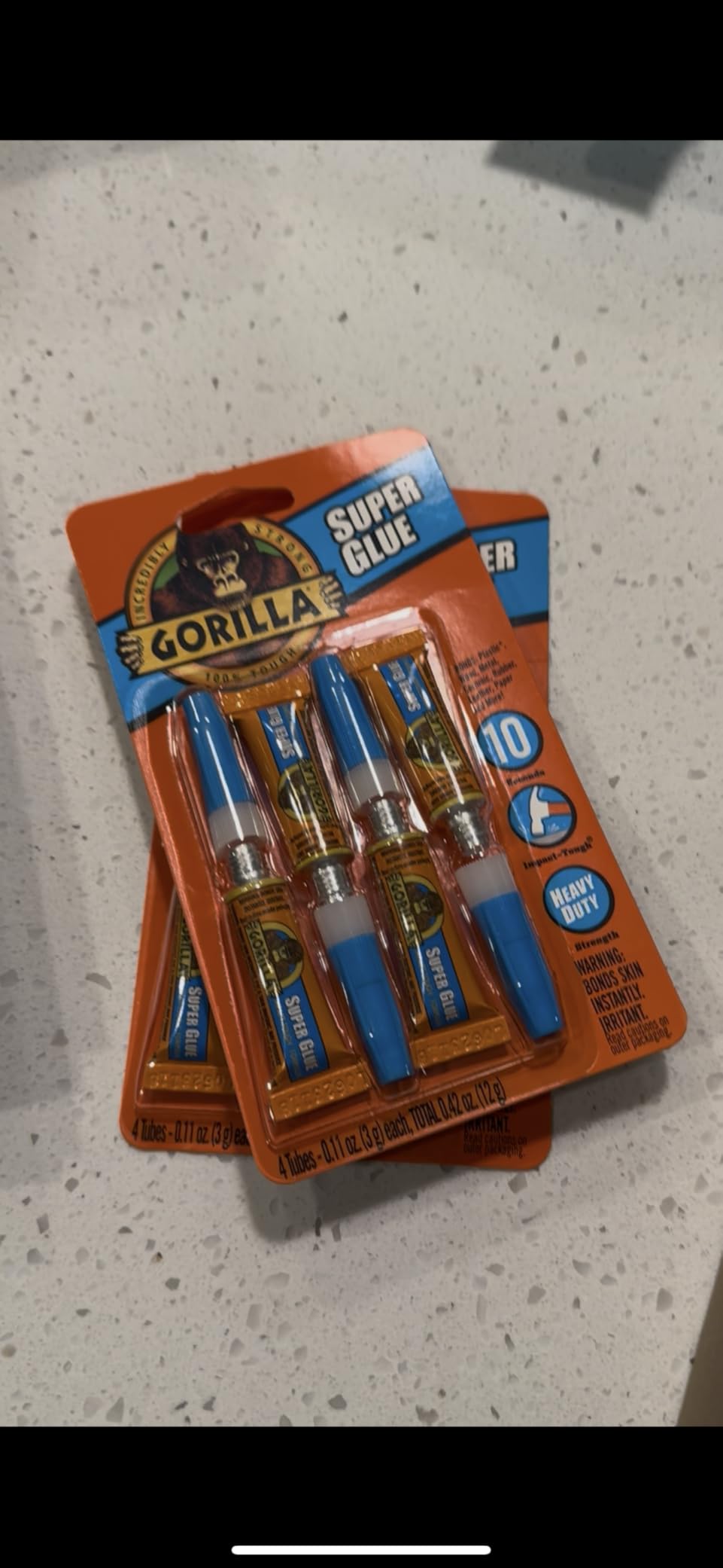 Gorilla Super Glue, Clear Glue, Four 3 Gram Tubes (Pack of 1) - All Purpose and Fast Setting for Projects and Repairs - Customer Photo 1