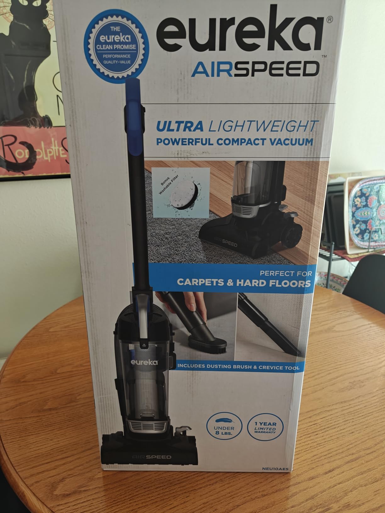 Eureka NEU10AE5 Powerful Bagless Upright Vacuum Cleaner Carpet and Floor, AirSpeed Ultra-Lightweight Vacuum Cleaner, w/ Replacement Filter, Blue Customer Review Eureka NEU10AE5 Powerful Bagless Upright Vacuum Cleaner Carpet and Floor, AirSpeed Ultra-Lightweight Vacuum Cleaner, w/ Replacement Filter, Blue - Customer Photo 1