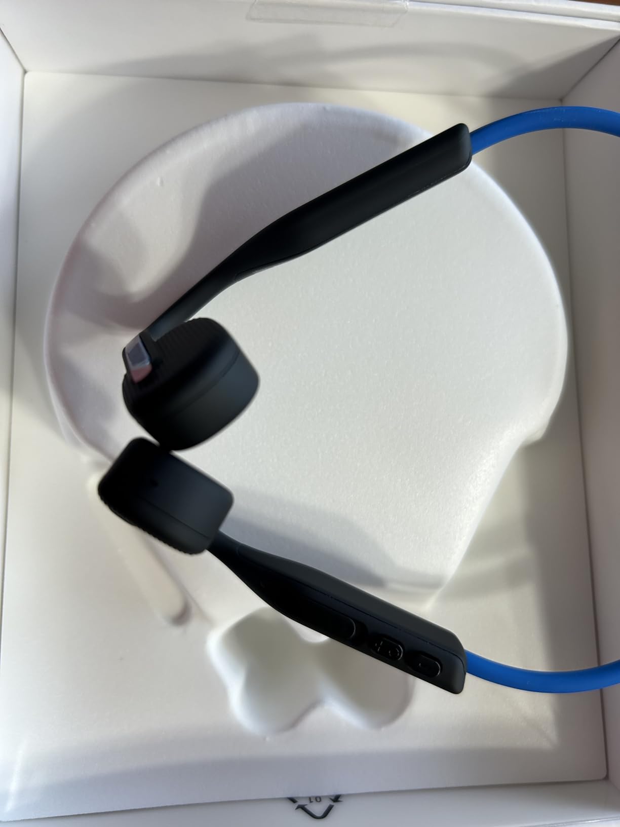 SHOKZ OpenMove - Open-Ear Bluetooth Sport Headphones, Bone Conduction Wireless Earphones, Sweatproof for Running and Workouts, with Sticker Pack, Grey Customer Review SHOKZ OpenMove - Open-Ear Bluetooth Sport Headphones, Bone Conduction Wireless Earphones, Sweatproof for Running and Workouts, with Sticker Pack, Grey - Customer Photo 1