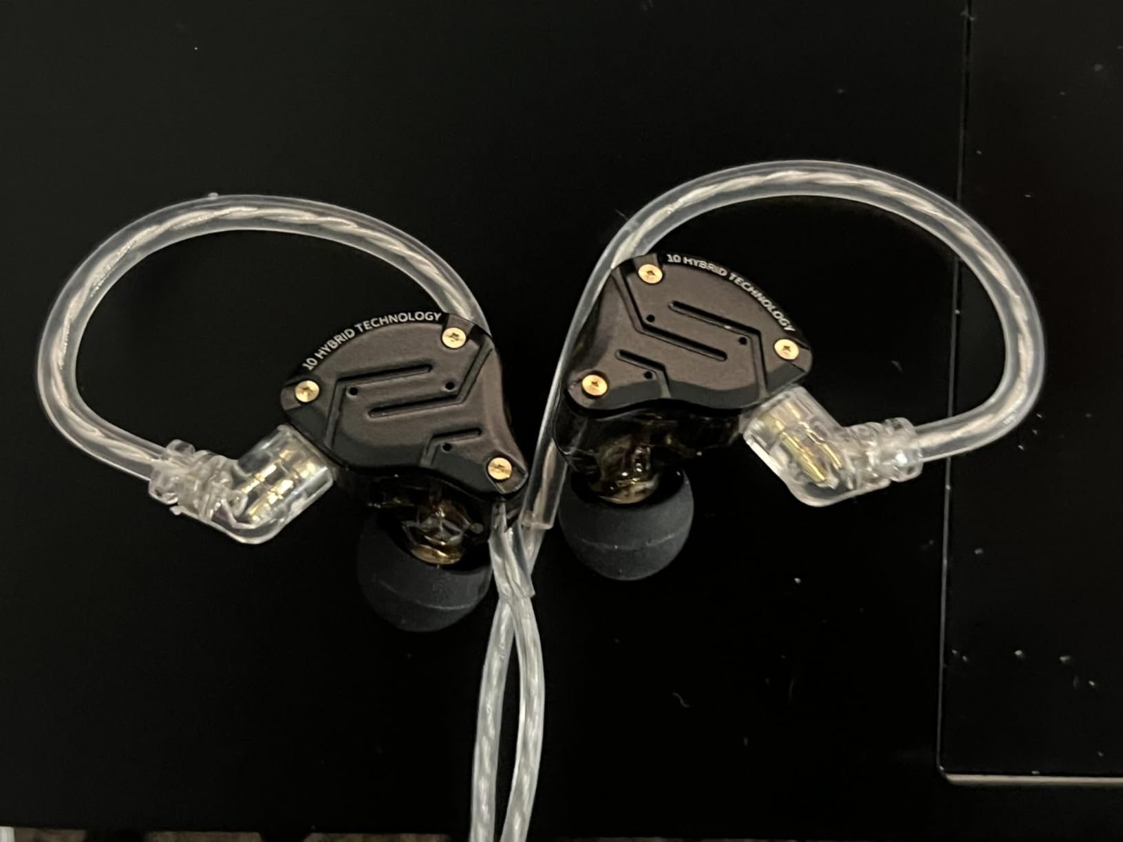 Linsoul KZ ZS10 Pro, 4BA+1DD 5 Driver in Ear Monitor, HiFi Wired Earbuds, Gaming Earbuds, Hybrid IEM Earphones with Stainless Steel Faceplate, Detachable Cable for Musician(with Mic, Dark Black) - Customer Photo 2