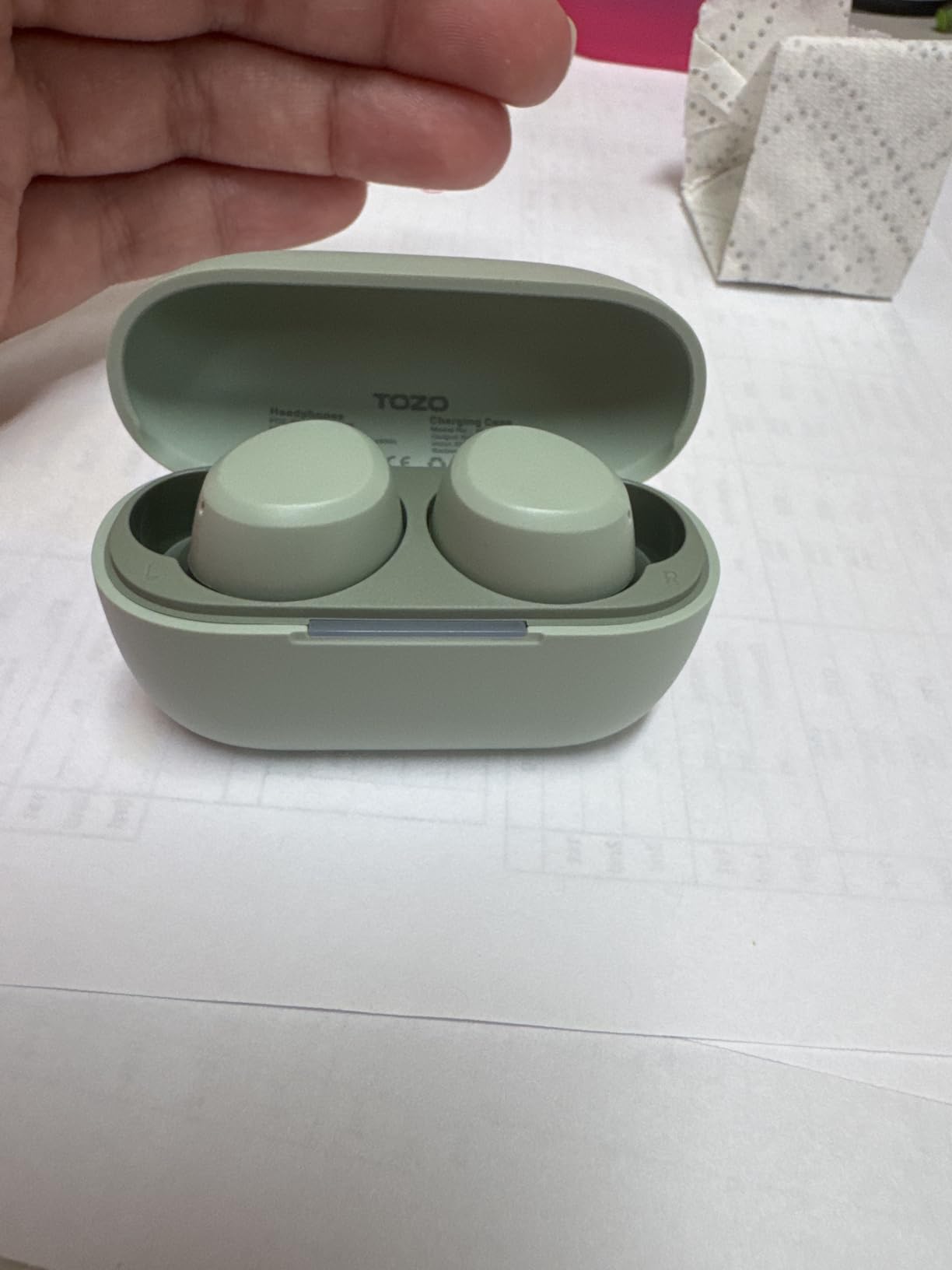 TOZO A1 Wireless Earbuds Bluetooth 5.3 Light Weight in Ear IPX5 Waterproof Headphones 2 Mic for AI Calls, Immersive Premium Sound Bass Headset with Charging Case, 32 Presets EQ Customization via App Customer Review TOZO A1 Wireless Earbuds Bluetooth 5.3 Light Weight in Ear IPX5 Waterproof Headphones 2 Mic for AI Calls, Immersive Premium Sound Bass Headset with Charging Case, 32 Presets EQ Customization via App - Customer Photo 1