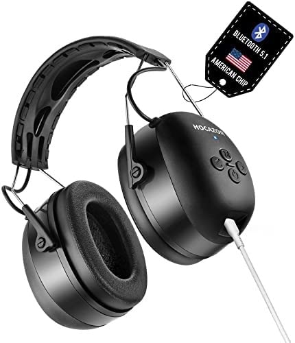 HP033 Bluetooth 5.3 Hearing Protection AM FM Radio Headphones, 25dB NRR Noise Reduction Safety Earmuffs with 2000mAh Rechargeable Battery for Mowing Workshops, Orange - Customer Photo 1