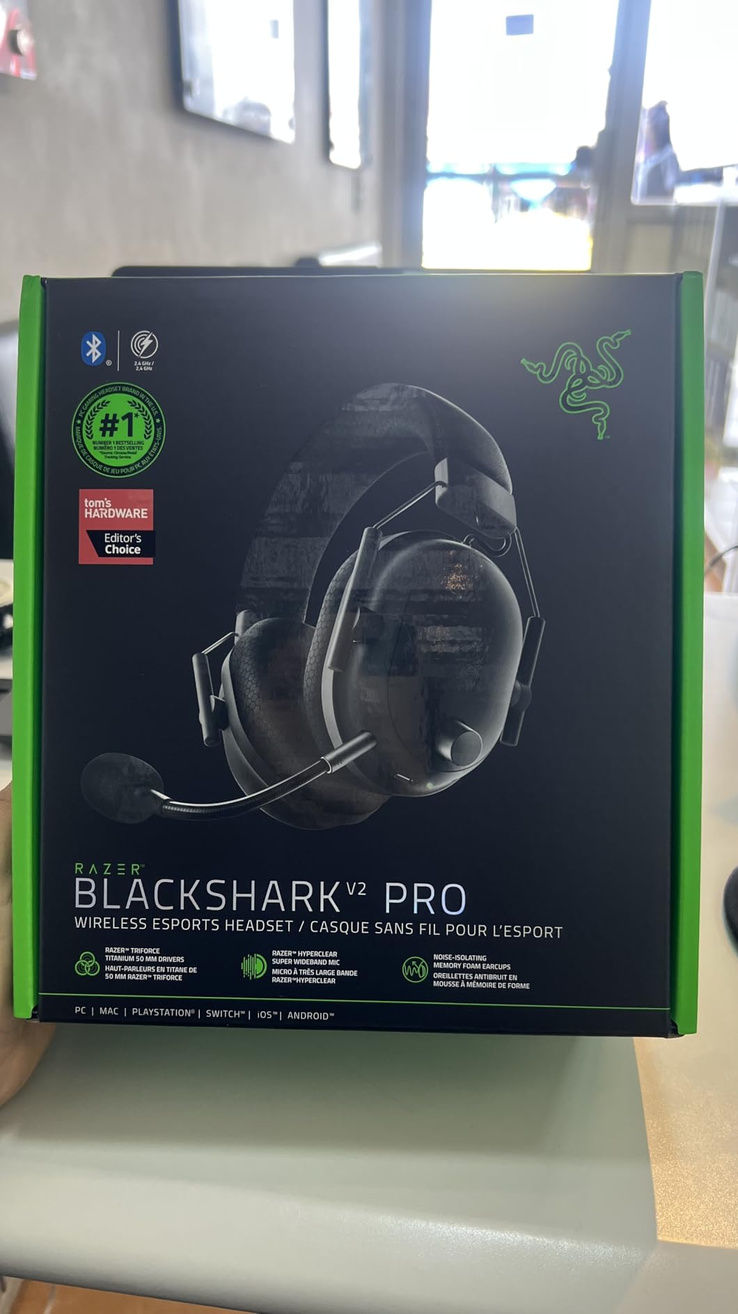 Razer BlackShark V2 Pro Wireless Gaming Headset: Super Wideband Mic - Pro Tuned FPS Profiles - 50mm Drivers - Plush Noise Isolating Earcups - 70 Hr Battery - Bluetooth - for PC, PS5, Switch 2 - Black Customer Review Razer BlackShark V2 Pro Wireless Gaming Headset: Super Wideband Mic - Pro Tuned FPS Profiles - 50mm Drivers - Plush Noise Isolating Earcups - 70 Hr Battery - Bluetooth - for PC, PS5, Switch 2 - Black - Customer Photo 2