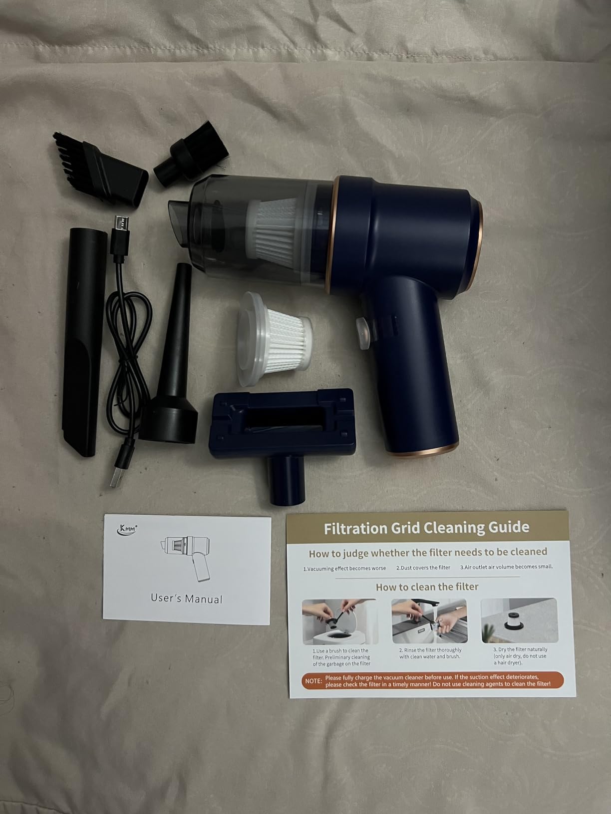 KMM Handheld Car Vacuum Cleaner, 9000Pa Vacuum Cleaner and Air Duster, 120W High Power Hand Held Vacuum with LED Light and Multi-Nozzles for Car, Home, Office, Pet Customer Review KMM Handheld Car Vacuum Cleaner, 9000Pa Vacuum Cleaner and Air Duster, 120W High Power Hand Held Vacuum with LED Light and Multi-Nozzles for Car, Home, Office, Pet - Customer Photo 1