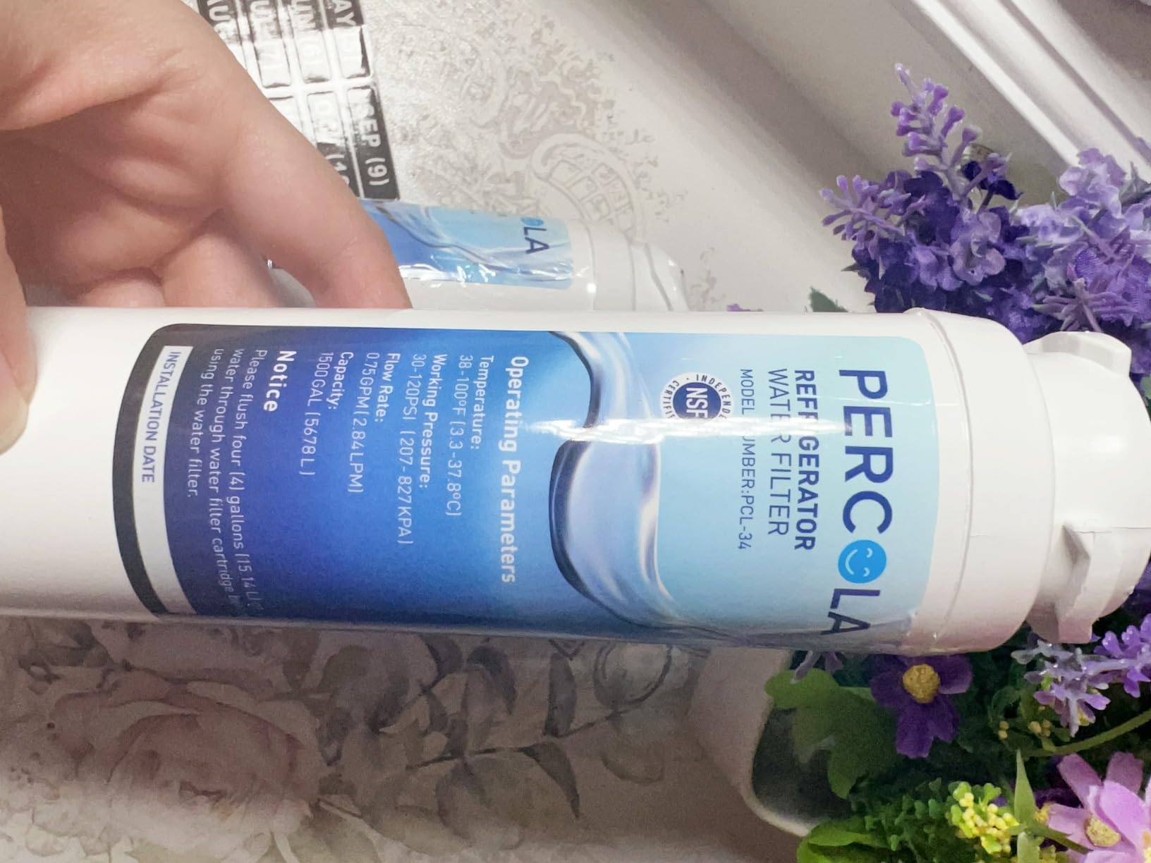 PERCOLA KWF1000 Water Filter, NSF 42 & 372 Certified Filter, Replacement for Miele 11513640 KWF1000 Intensive Clear Water Filter for Master Cool Appliances with Ice Maker (3 Pack) Customer Review PERCOLA KWF1000 Water Filter, NSF 42 & 372 Certified Filter, Replacement for Miele 11513640 KWF1000 Intensive Clear Water Filter for Master Cool Appliances with Ice Maker (3 Pack) - Customer Photo 1