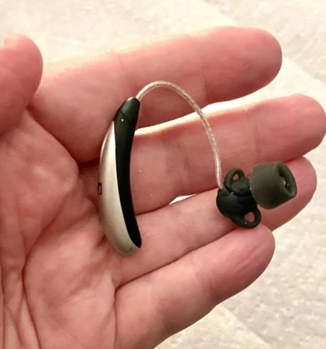 Sennheiser All-Day Clear Bluetooth Hearing Aids - OTC Hearing Aids with Bluetooth - Self-Fitting, Programmable Sound - FDA Cleared - Light Grey - Customer Photo 1