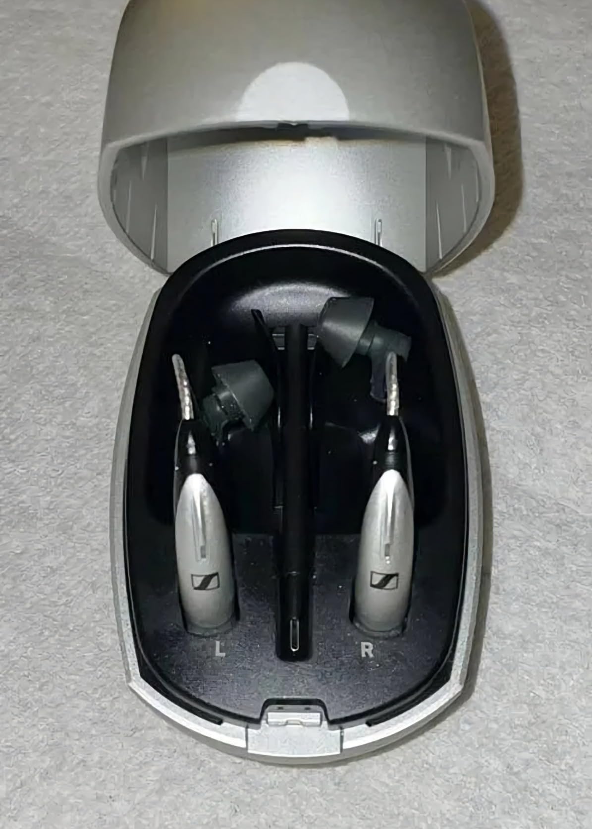 Sennheiser All-Day Clear Bluetooth Hearing Aids - OTC Hearing Aids with Bluetooth - Self-Fitting, Programmable Sound - FDA Cleared - Light Grey - Customer Photo 2