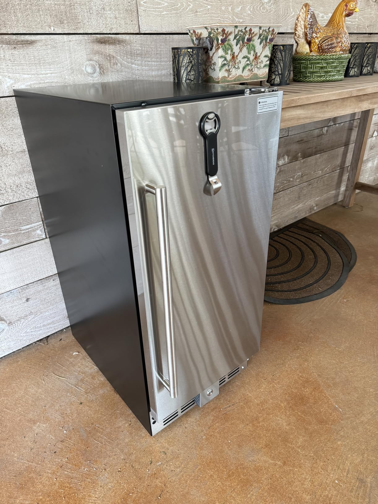 EUHOMY 24 Inch Beverage Refrigerator, Built-in and Freestanding Beverage Cooler 180 Can, Under Counter Beverage Fridge with Stainless Steel Door, Outdoor Refrigerator for Soda, Beer, Wine - Customer Photo 2