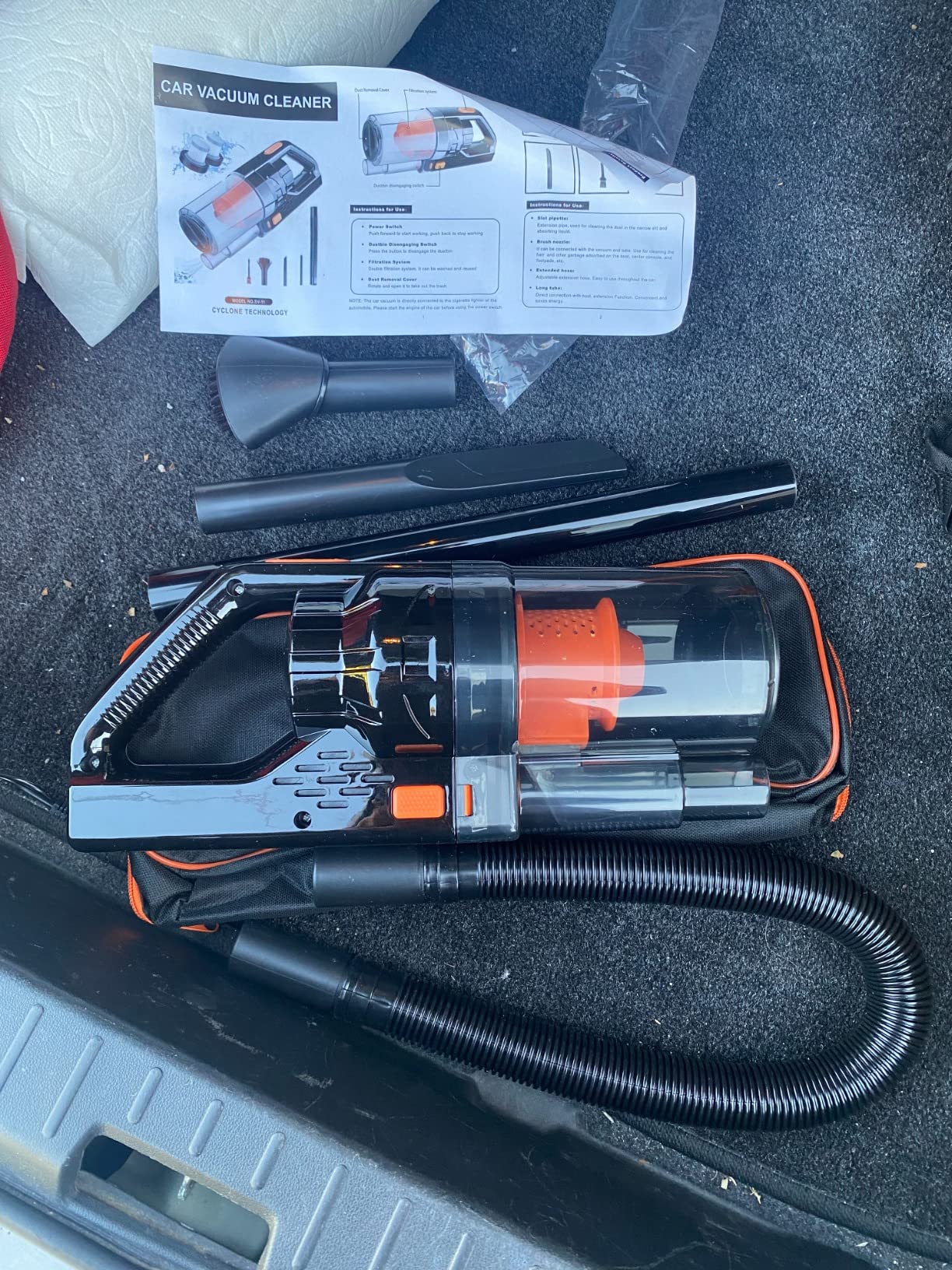Car Vacuum Cleaner, Portable Vacuum High Power 150W/7500Pa, Handheld Vacuum for Car Interior Accessories Cleaning with Wet or Dry for Men/Women, 16.4 Ft Corded - Customer Photo 1