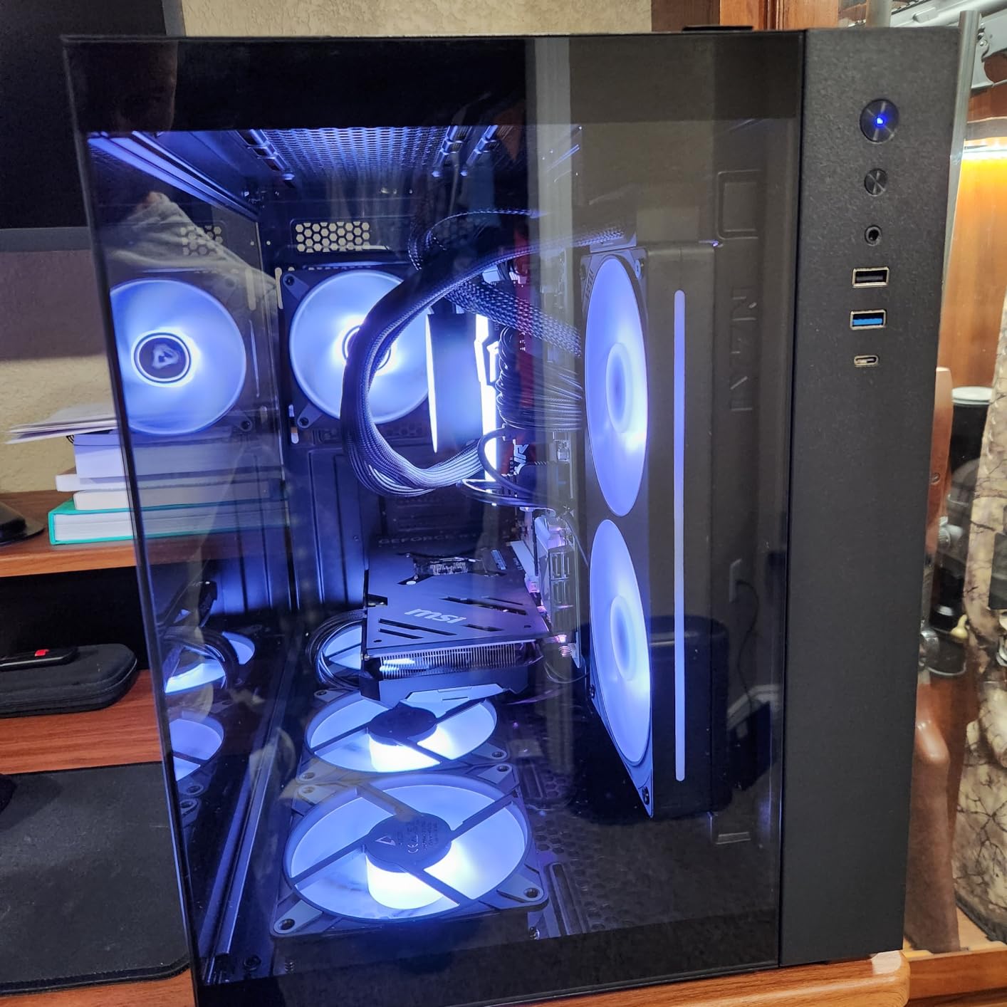 MUSETEX ATX PC Case, 3 x 120mm Fans Pre-Installed, 360MM RAD Support, 270° Full View Tempered Glass Gaming PC Case with Type-C, Mid Tower ATX Computer Case, Black, Y6 Customer Review MUSETEX ATX PC Case, 3 x 120mm Fans Pre-Installed, 360MM RAD Support, 270° Full View Tempered Glass Gaming PC Case with Type-C, Mid Tower ATX Computer Case, Black, Y6 - Customer Photo 2