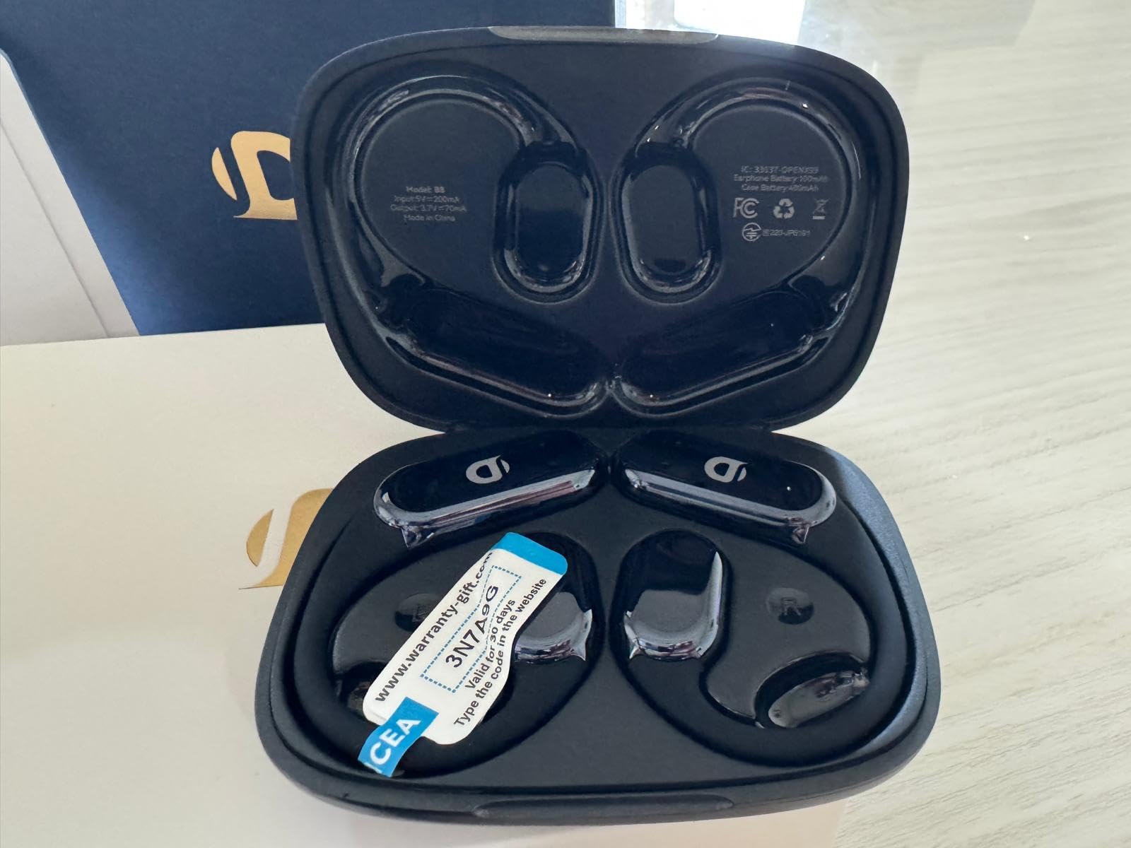 True Wireless Bone Conduction Earphones, OWS Open Ear Headphones with Earhooks, Bluetooth 5.3, Up to 60H Playtime with Case, IP68, AAC/SBC, for Cycling Yoga Workouts Customer Review True Wireless Bone Conduction Earphones, OWS Open Ear Headphones with Earhooks, Bluetooth 5.3, Up to 60H Playtime with Case, IP68, AAC/SBC, for Cycling Yoga Workouts - Customer Photo 1