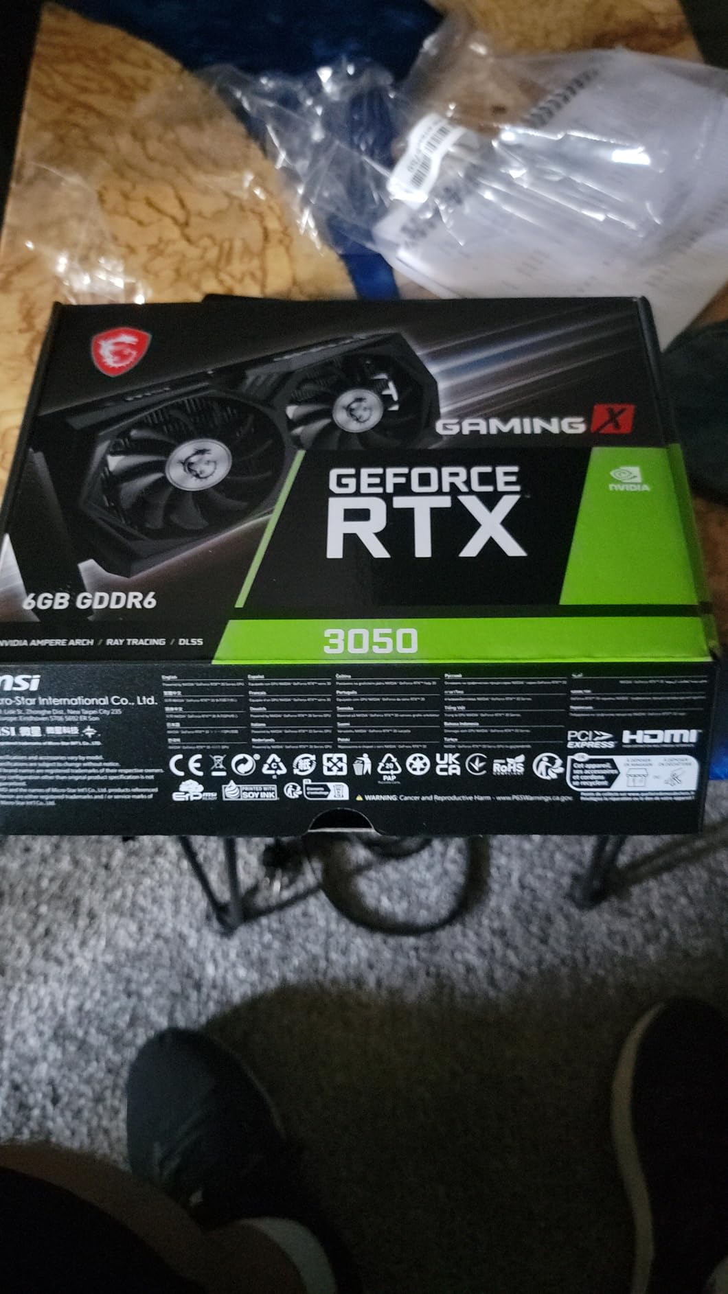 MSI Gaming RTX 3050 Gaming X 6G Graphics Card (NVIDIA RTX 3050, 96-Bit, Boost Clock: 1507 MHz, 6GB GDDR6 14 Gbps, HDMI/DP, Ampere Architecture) Customer Review MSI Gaming RTX 3050 Gaming X 6G Graphics Card (NVIDIA RTX 3050, 96-Bit, Boost Clock: 1507 MHz, 6GB GDDR6 14 Gbps, HDMI/DP, Ampere Architecture) - Customer Photo 1