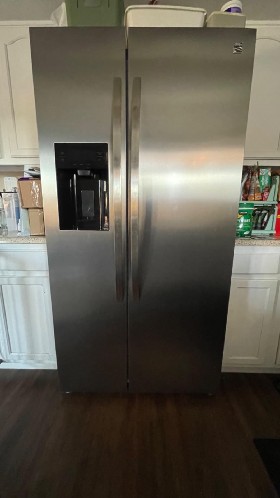 Kenmore 36 Side-by-Side Refrigerator with Freezer - Accela Chill, Water & Ice Dispenser, Adjustable Glass Shelves, ENERGY STAR Certified, 20 cu. ft. Capacity - Fingerprint Resistant Stainless Steel - Customer Photo 2