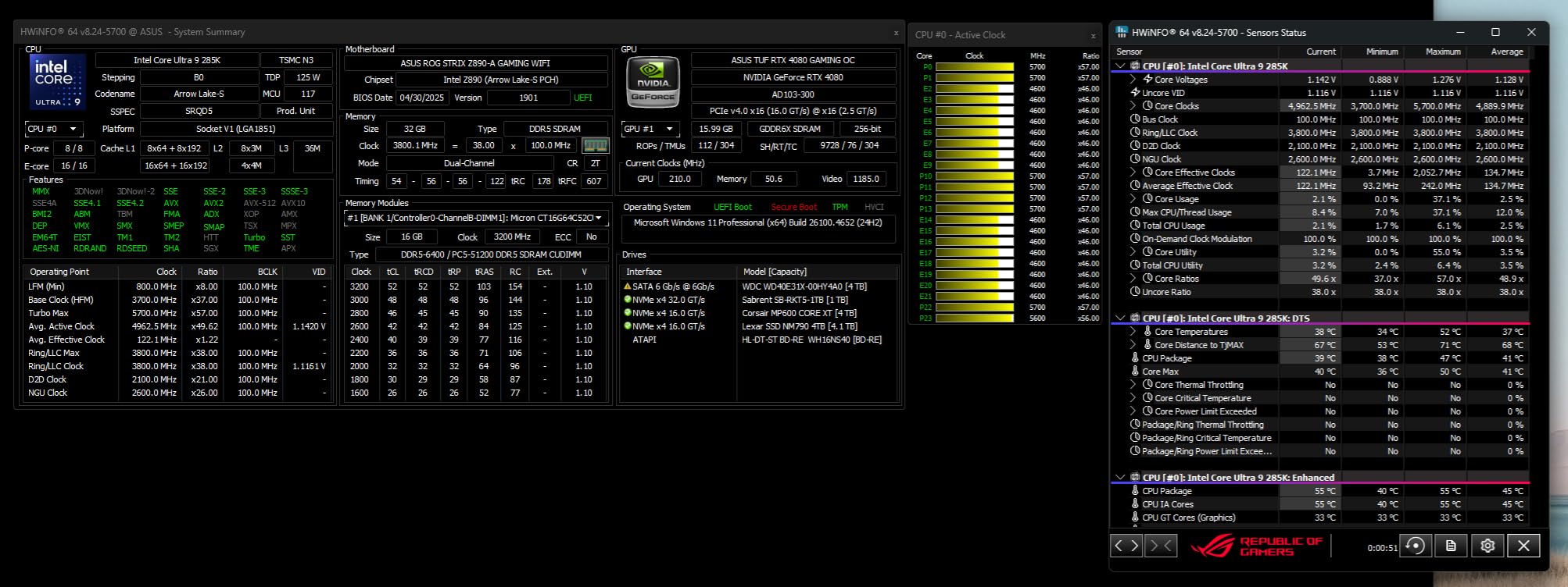 Intel Core Ultra 9 Desktop Processor 285K - 24 cores (8 P-cores + 16 E-cores) up to 5.7 GHz customer photo 2