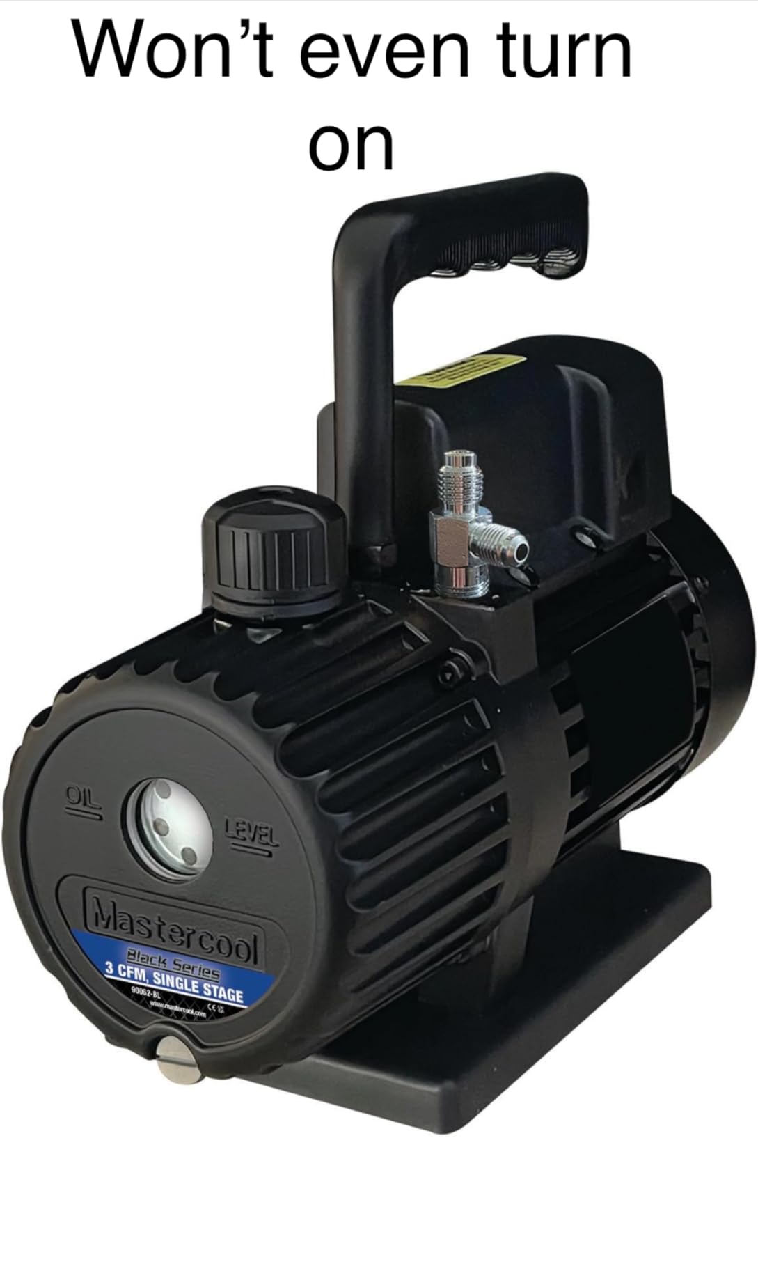Mastercool 90612-2V-110-BL Black Series 12 CFM Two Stage Vacuum Pump with Thermally Protected Motor, Dual Voltage 110/220V, High-Volume Fan, and Oil Drain Valve Customer Review Mastercool 90612-2V-110-BL Black Series 12 CFM Two Stage Vacuum Pump with Thermally Protected Motor, Dual Voltage 110/220V, High-Volume Fan, and Oil Drain Valve - Customer Photo 3