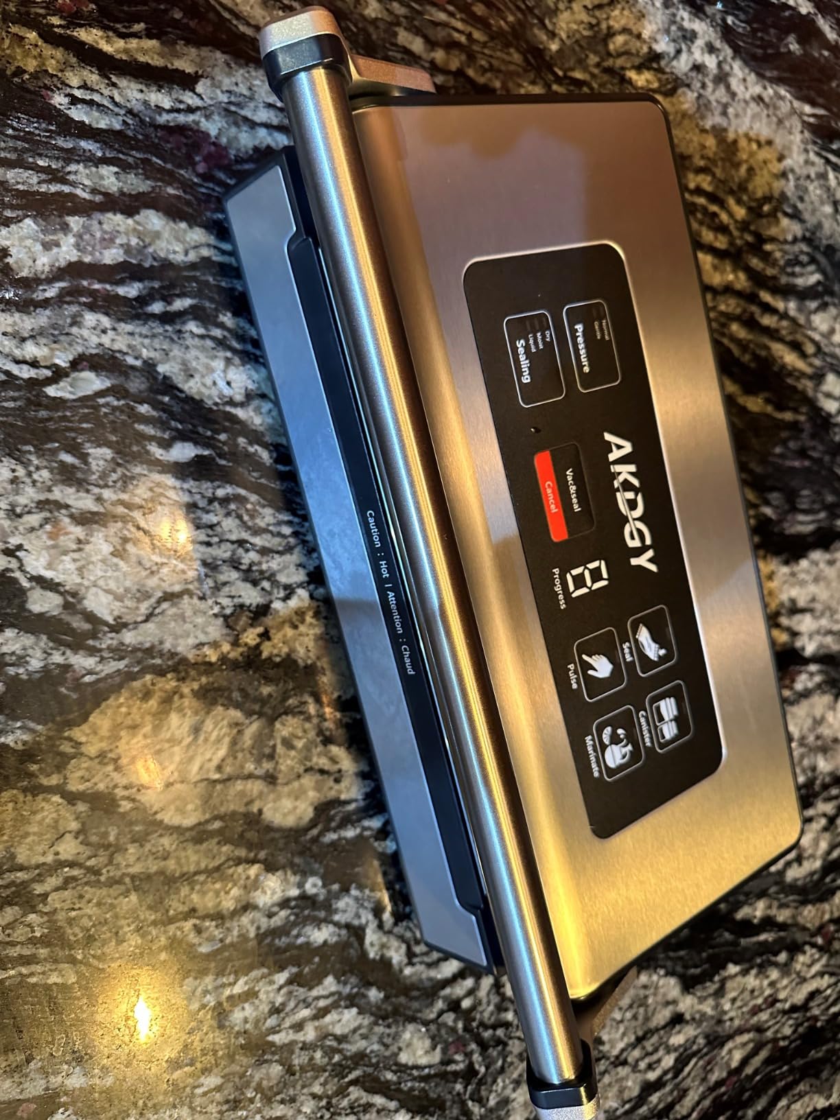 95Kpa Liquid Vacuum Sealer Machine, Full Automatic Food Sealer for Dry/Liquid/Moist Foods | Strong Suction | Digital Timer | One-Touch Operation | Built-in Cutter & Bag Storage | Removable Drip Tray - Customer Photo 2