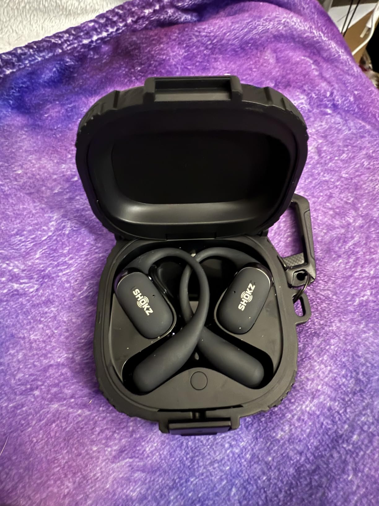 SHOKZ New OpenFit 2 Open-Ear Headphones, True Wireless Bluetooth Earphones with Microphone, Earhook Earbuds with 48 Hours of Playtime, Fast Charging, IP55 Water-Resistant, with Carrying Bag, Black - Customer Photo 2