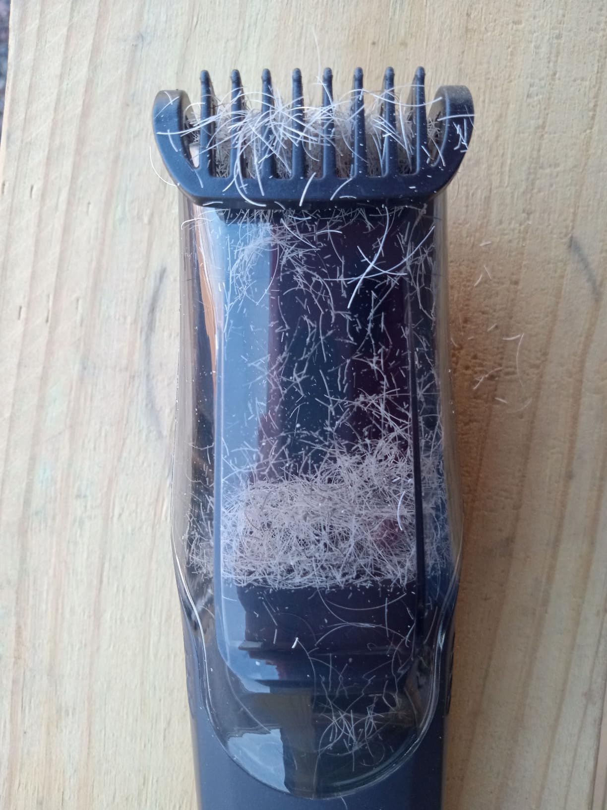 Vacuum Beard Trimmer for Men Rechargeable, IPX6 Waterproof Mustache Trimmer with Adjustable Length Combs (1/25''-4/5''), Men's Electric Stubble Trimmer, Cordless with Built-in Vacuum (Black) - Customer Photo 3