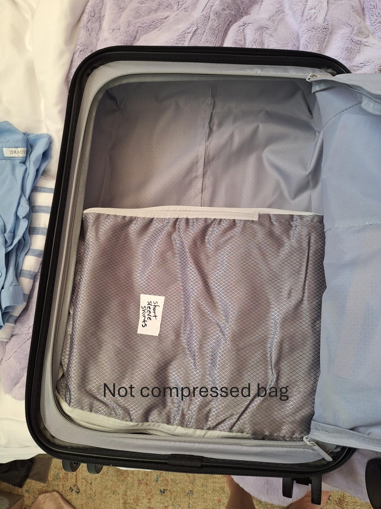 Vacuum Bags for Travel with Rechargeable air Pump, 15 Pack Carry-on Size Compression Packing Bags for Luggage and Suitcase, Space Saver for Clothes and Clothing Travel Customer Review Vacuum Bags for Travel with Rechargeable air Pump, 15 Pack Carry-on Size Compression Packing Bags for Luggage and Suitcase, Space Saver for Clothes and Clothing Travel - Customer Photo 1