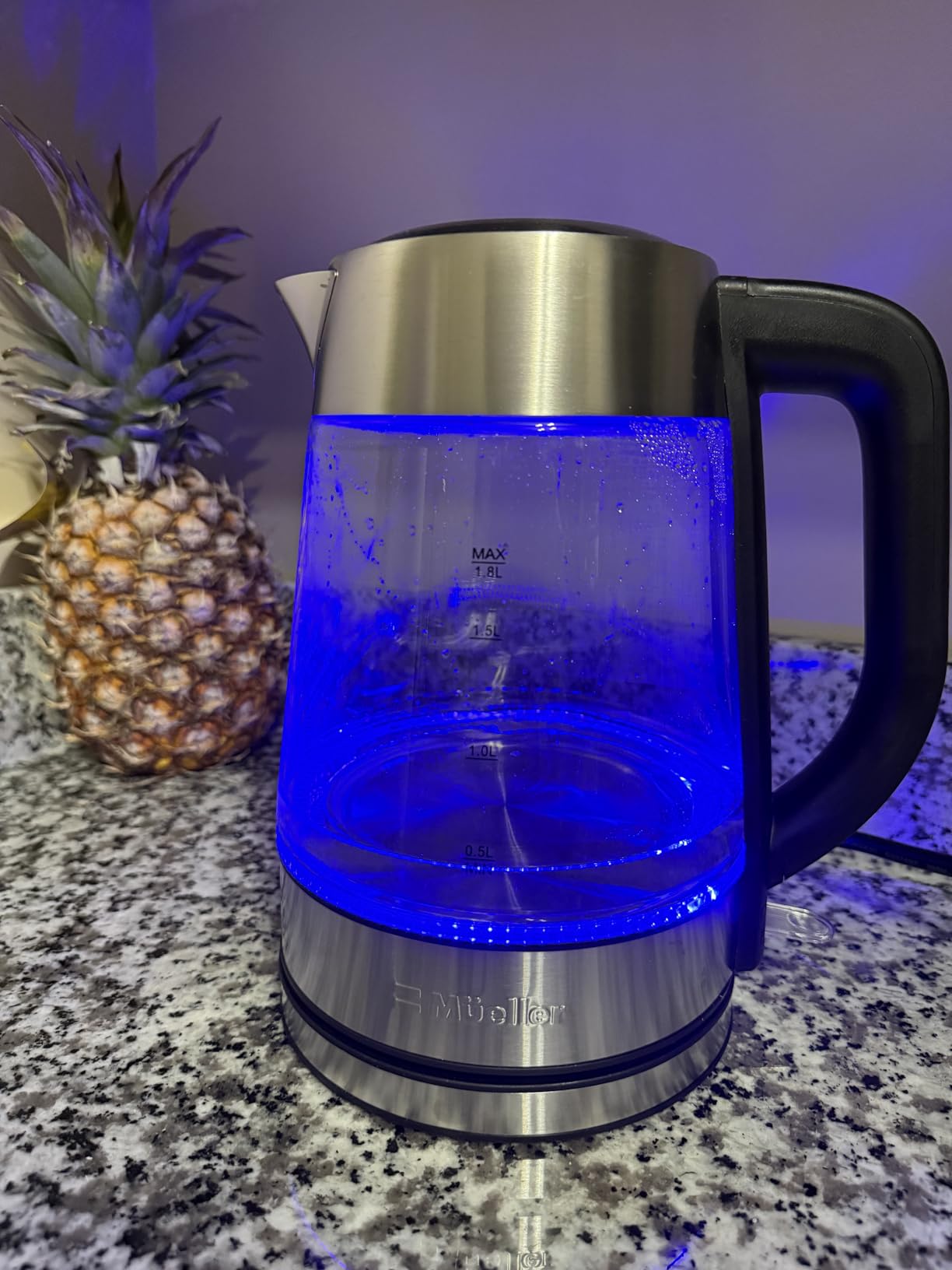 Mueller RapidBoil Electric Kettle 1.8L – Borosilicate Glass & Stainless Steel – BPA-Free Tea Kettle, LED Light, Auto Shut-Off, Boil Dry Protection Water Heater – Fast Heating, Kitchen Appliances Customer Review Mueller RapidBoil Electric Kettle 1.8L – Borosilicate Glass & Stainless Steel – BPA-Free Tea Kettle, LED Light, Auto Shut-Off, Boil Dry Protection Water Heater – Fast Heating, Kitchen Appliances - Customer Photo 1