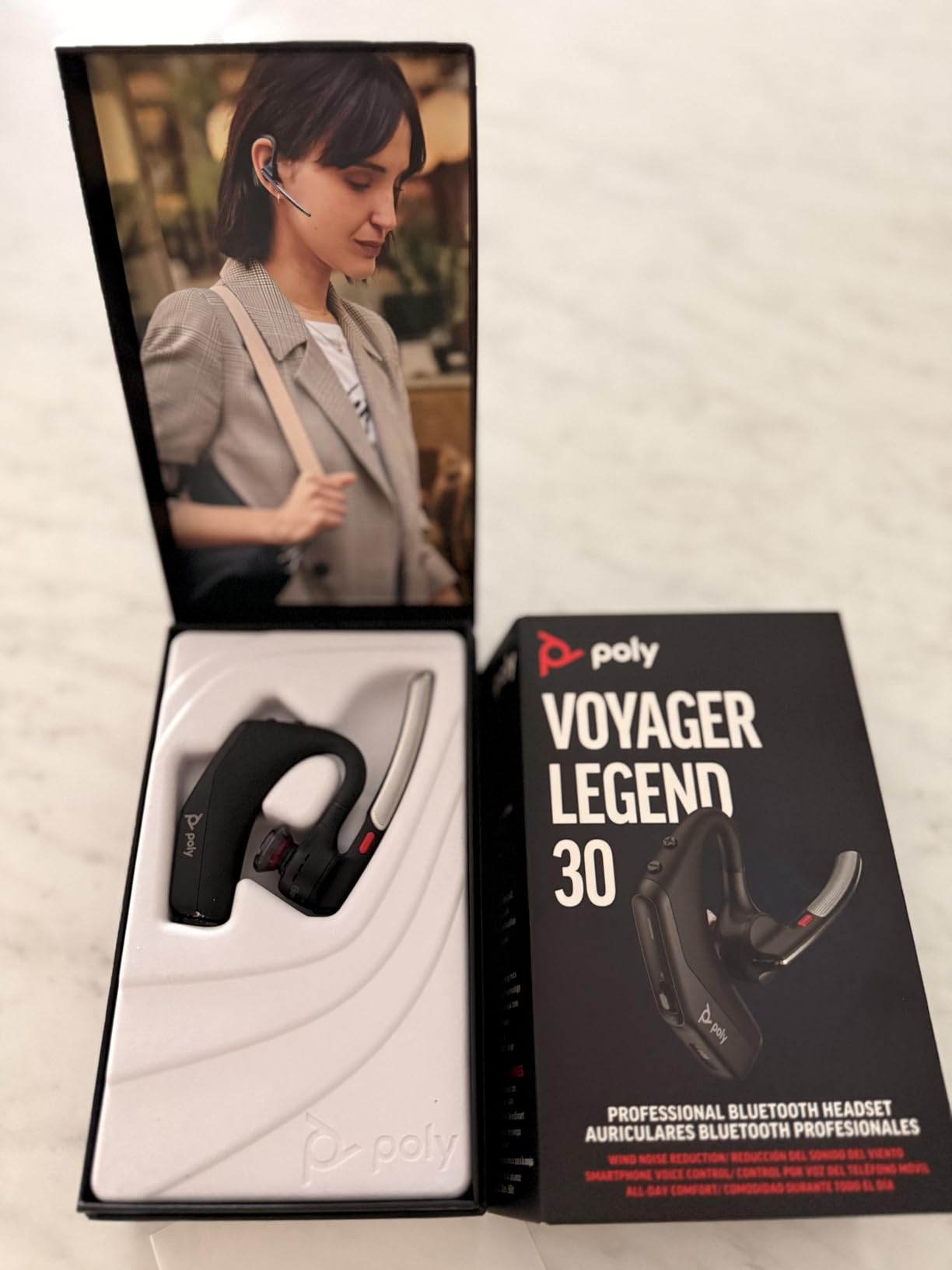 POLY Voyager Legend 30 - Bluetooth Headphones with Mic - Discreet Boom & 4 Noise-Canceling Mics - WindSmart Technology - All-Day Comfort - Seamless Connectivity - Smart Sensors & Call Controls Customer Review POLY Voyager Legend 30 - Bluetooth Headphones with Mic - Discreet Boom & 4 Noise-Canceling Mics - WindSmart Technology - All-Day Comfort - Seamless Connectivity - Smart Sensors & Call Controls - Customer Photo 1