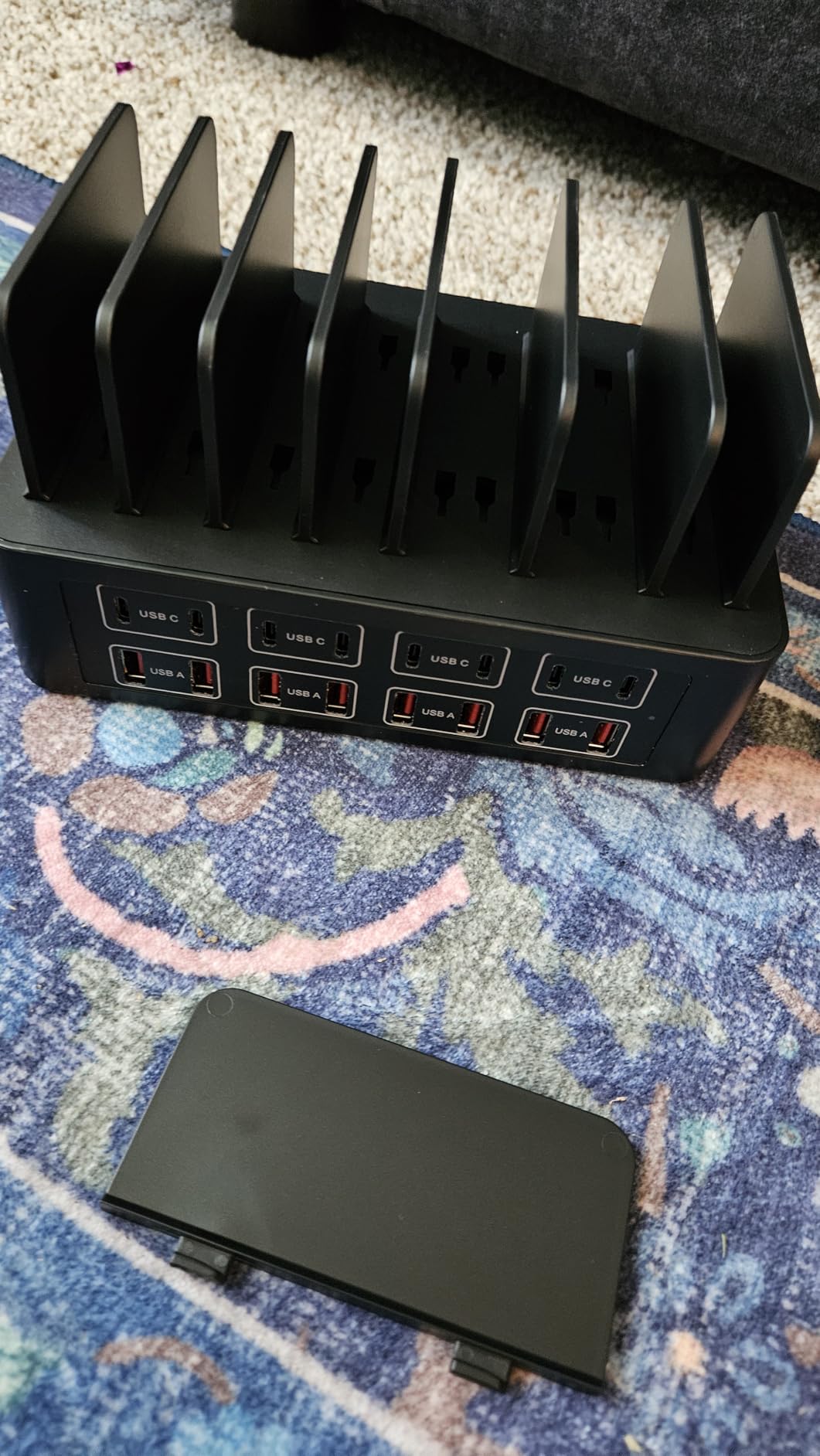150W/35A Charging Station for Multiple Devices, 16 Port USB C Fast Charging Station with Adjustable Dividers - Organizer Charging Dock for Smartphone, iPad, Kindle, Tablet & More Customer Review 150W/35A Charging Station for Multiple Devices, 16 Port USB C Fast Charging Station with Adjustable Dividers - Organizer Charging Dock for Smartphone, iPad, Kindle, Tablet & More - Customer Photo 1