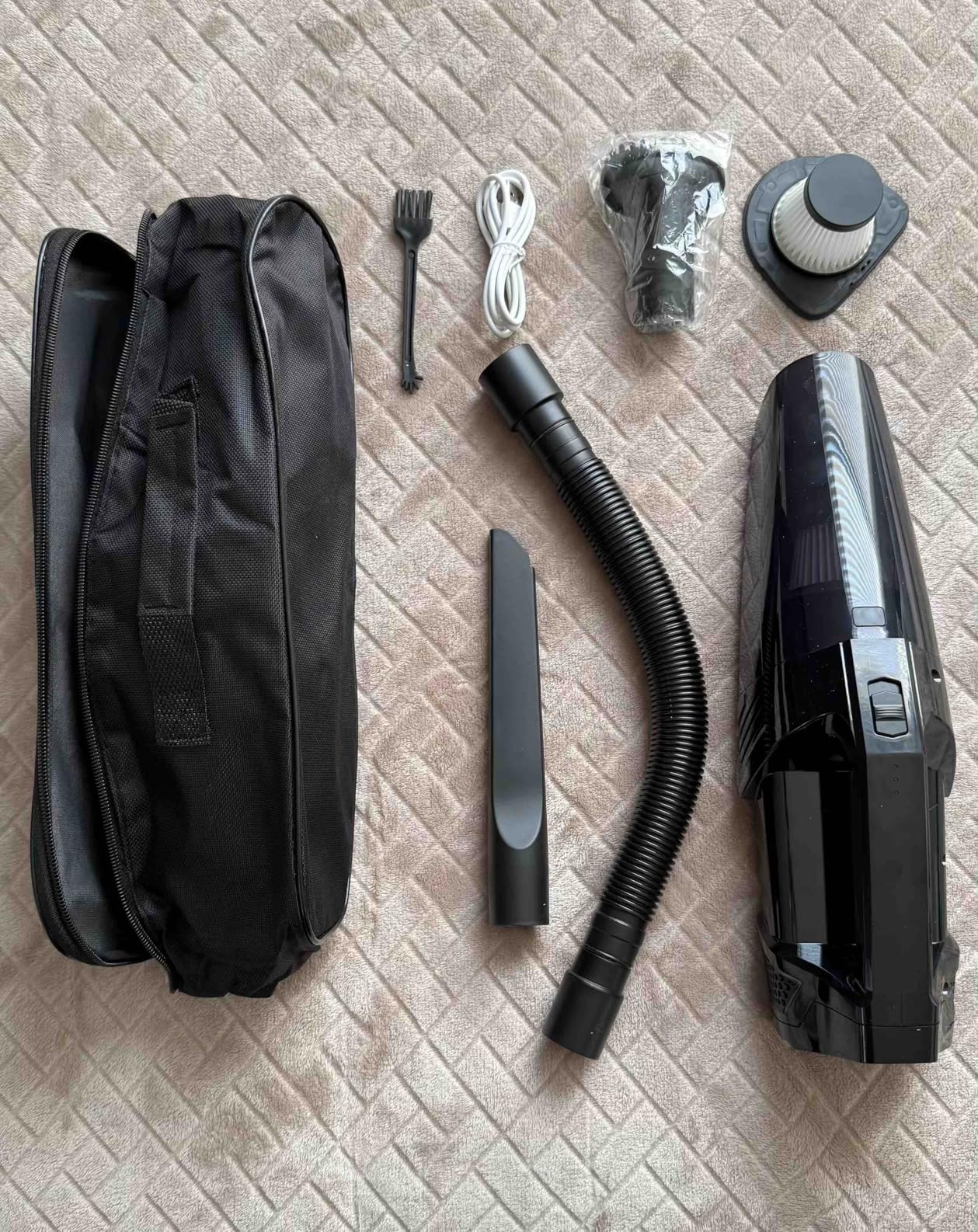 Car Vacuum Cleaner - Portable Handheld Vacuum High Power with 16.4ft Cord, Bag, LED Light & Attachments - DC 12V High Power Small Vacuum for Car, RV, Boats, Travel Customer Review Car Vacuum Cleaner - Portable Handheld Vacuum High Power with 16.4ft Cord, Bag, LED Light & Attachments - DC 12V High Power Small Vacuum for Car, RV, Boats, Travel - Customer Photo 1