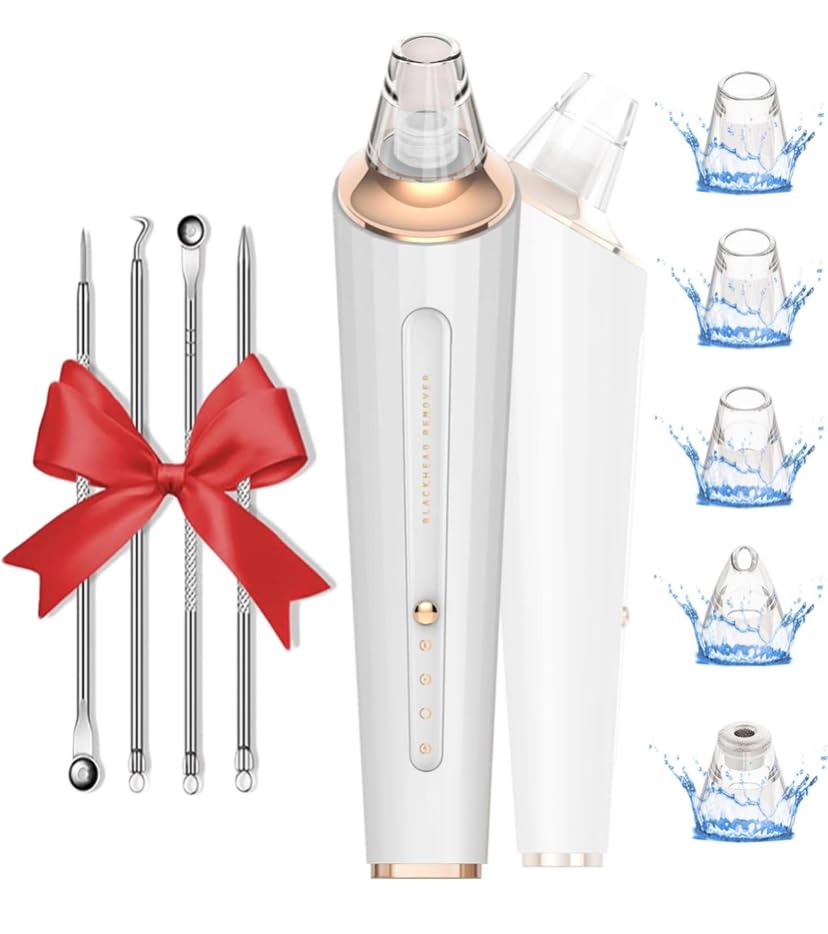 Blackhead Remover Pore Vacuum, Upgraded USB Rechargeable Facial Pore Cleaner Blackhead Removal Kit with 3 Suction Power,5 Probes Black Head Extractions Tool for Women & Men - Customer Photo 1