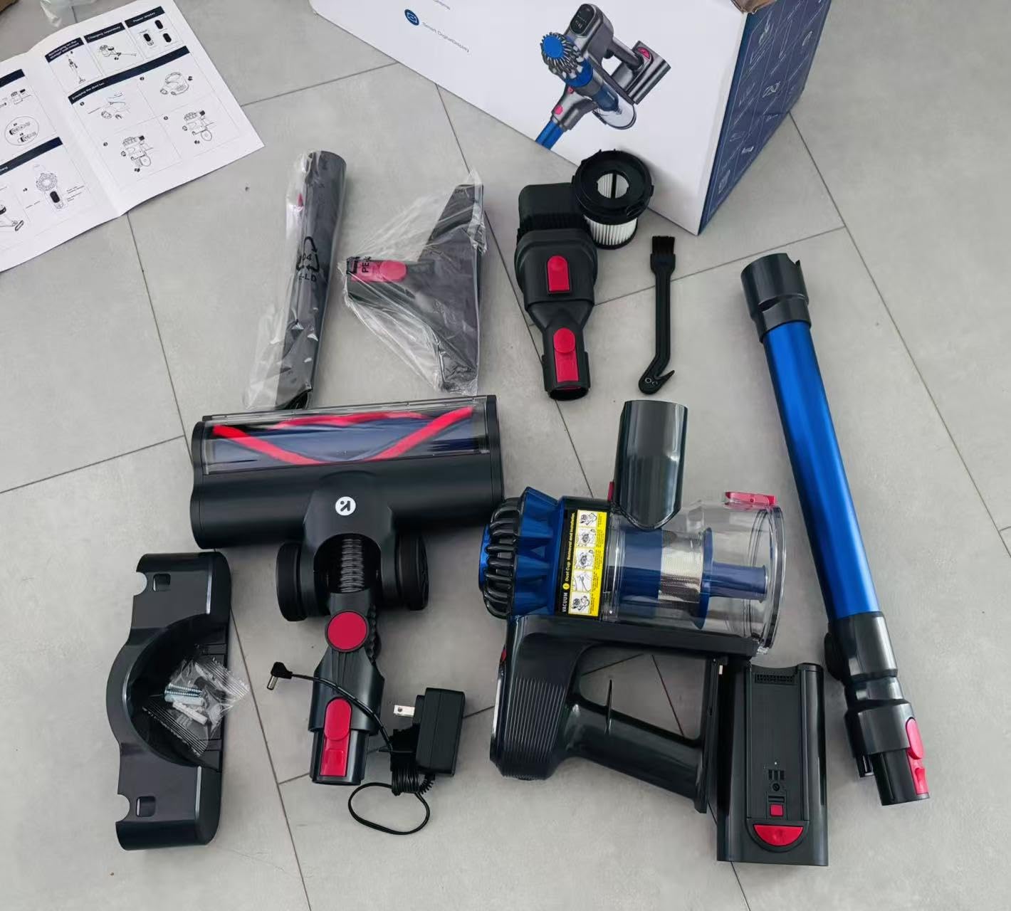 Cordless Vacuum Cleaner, 500W/40Kpa Vacuum Cleaners for Home, 60Mins Stick Vacuum with LED Display, Anti-Tangle & Wall Mount Charging, 8 in 1 Lightweight Vacuum for Hard Floors Carpet Pet Hair - Customer Photo 2