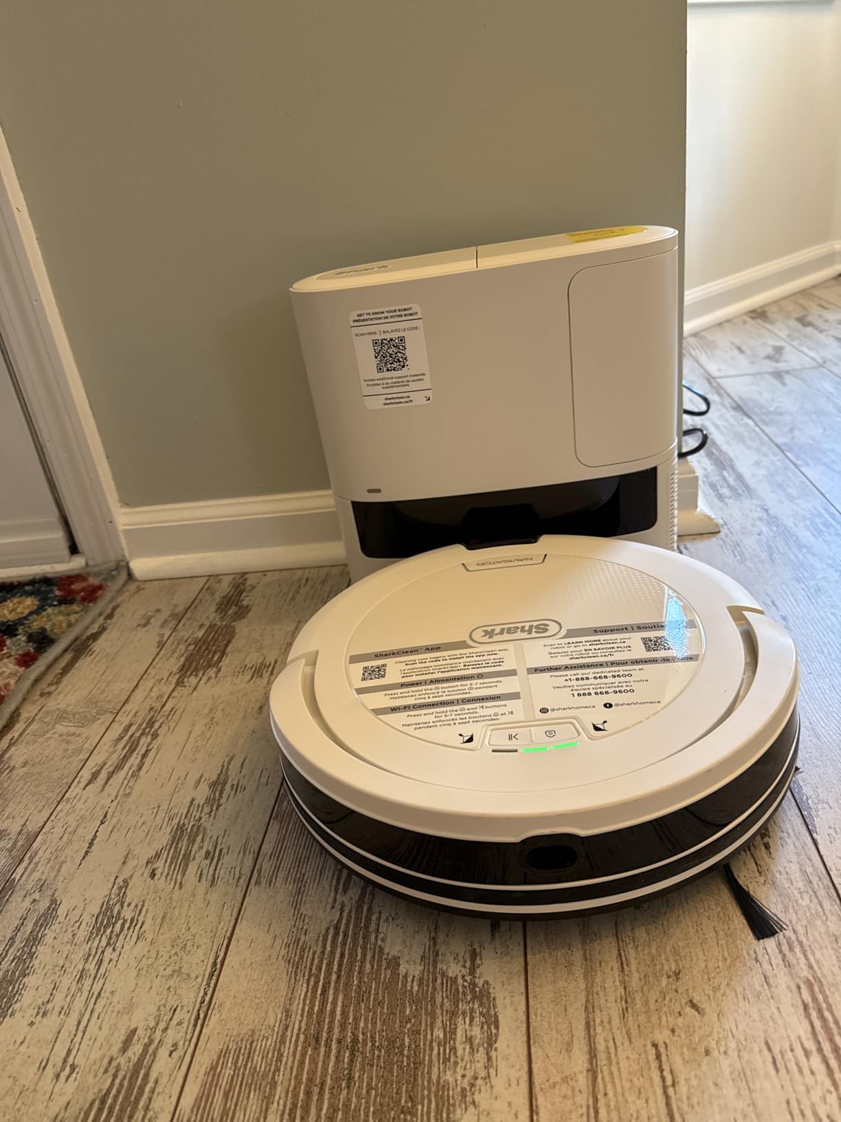 Shark Navigator Robot Vacuum and Self-Empty Base with Bagless 60-Day Capacity Self-Empty Base, SmartPath Navigation, Powerful Pet Hair Pickup, Anti-Hair Wrap, For Carpets & Hard Floors, Grey, RV2120AE Customer Review Shark Navigator Robot Vacuum and Self-Empty Base with Bagless 60-Day Capacity Self-Empty Base, SmartPath Navigation, Powerful Pet Hair Pickup, Anti-Hair Wrap, For Carpets & Hard Floors, Grey, RV2120AE - Customer Photo 1