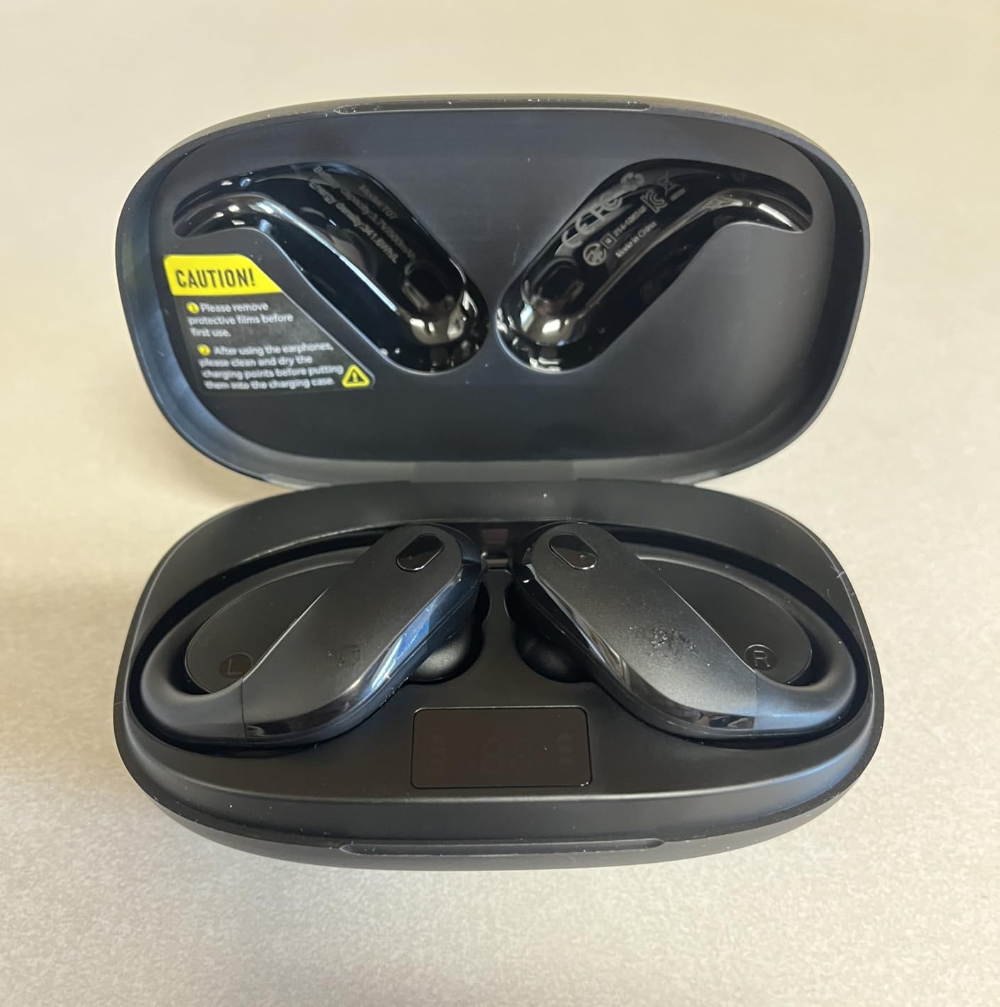 NDO Wireless Earbuds Bluetooth 5.3 Headphones Sport,IPX7 Waterproof Sports Earphones with Earhooks,48H Playtime,Lightweight 7.8g,Fast Charging Case,Noise Cancelling Mic for Running Gym Workout-Black - Customer Photo 1