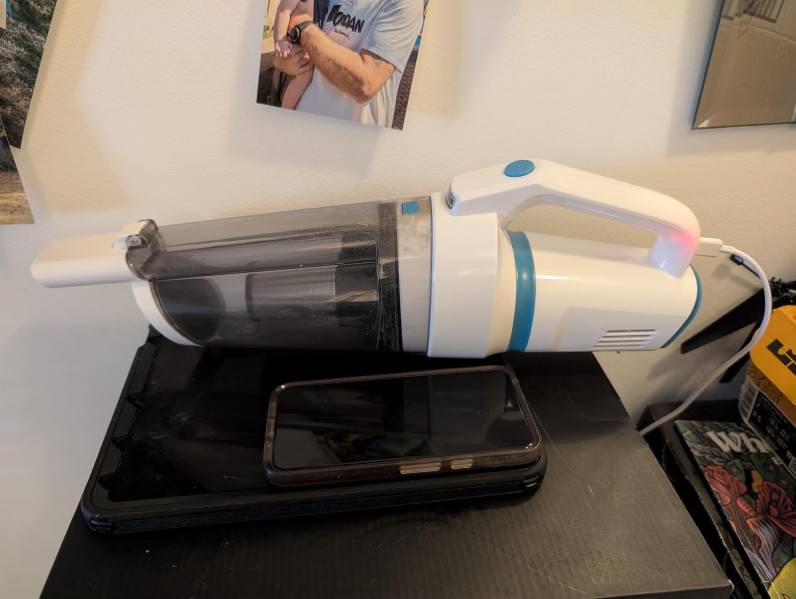 AHNR Handheld Vacuum Cordless, 16000PA Powerful Suction Hand Held Vacuum Dust Busters Cordless Rechargeable with LED Light & 2 HEPA Filters, Portable Car Vacuum Cleaner High Power for Car Home Office - Customer Photo 1