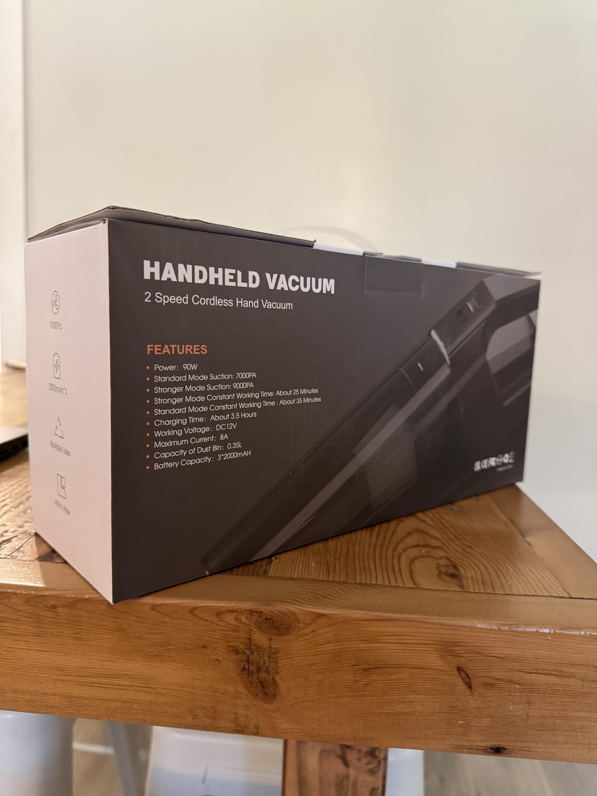 Handheld Vacuum Cordless Portable Car Vacuum with LED Light, High Power Suction, 3 in 1, Lightweight Rechargeable Hand Vacuum, Hand Held Vacuum Cleaner for Car Home Office, Pet Hair, Black - Customer Photo 2