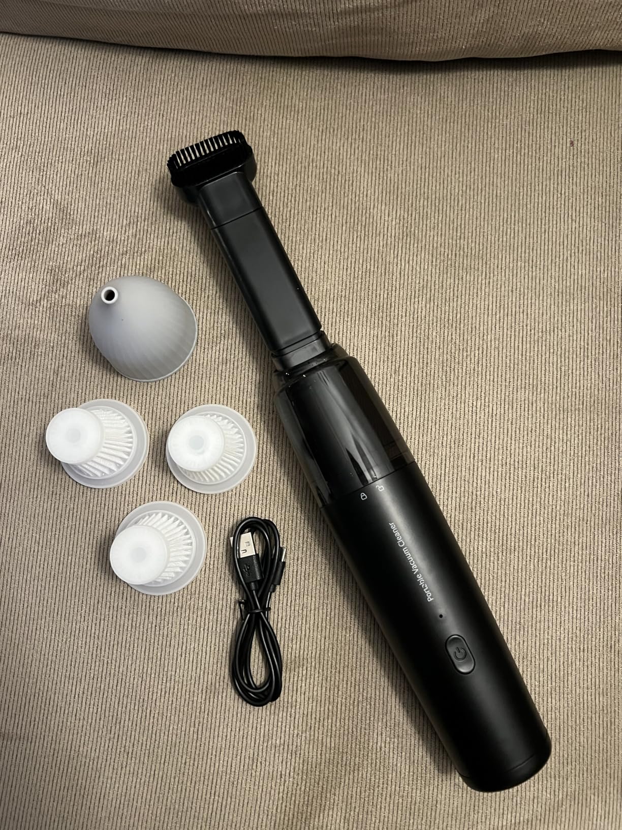 Handheld Vacuum Cordless, Car Vacuum Cleaner Portable with HEPA Filter, 2 Suction Modes, Mini Hand Held Vacuum Rechargeable for Car, Home, Pet Hair, Office, Desk, Keyboards (Black) Customer Review Handheld Vacuum Cordless, Car Vacuum Cleaner Portable with HEPA Filter, 2 Suction Modes, Mini Hand Held Vacuum Rechargeable for Car, Home, Pet Hair, Office, Desk, Keyboards (Black) - Customer Photo 2