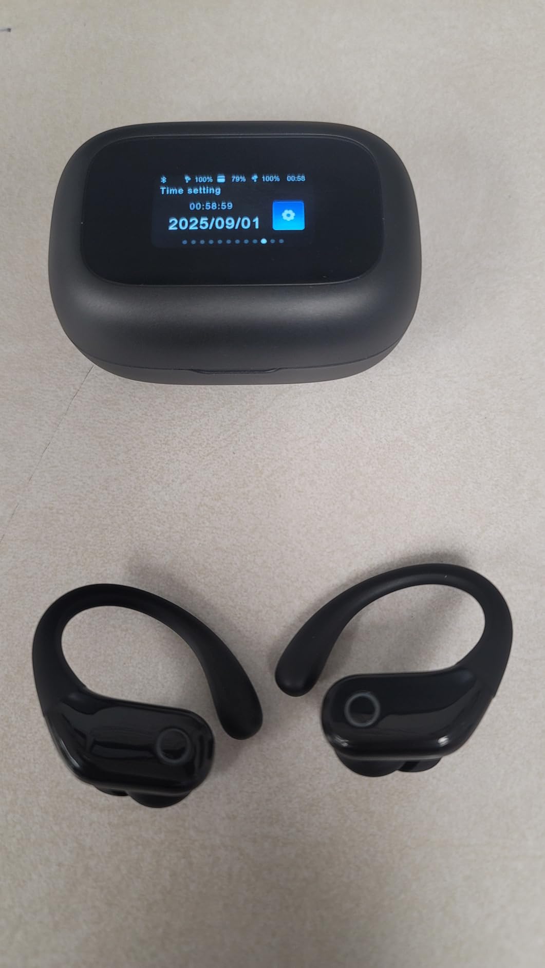 Wireless Earbuds, ENC Noise Cancelling Sport Ear Buds with Multifunctional Touch Screen, Bluetooth 5.4 Headphones, Bass Stereo Sound, 5 EQ Over The Ear Earbuds for Sports/Workout/Gym-Black Customer Review Wireless Earbuds, ENC Noise Cancelling Sport Ear Buds with Multifunctional Touch Screen, Bluetooth 5.4 Headphones, Bass Stereo Sound, 5 EQ Over The Ear Earbuds for Sports/Workout/Gym-Black - Customer Photo 1