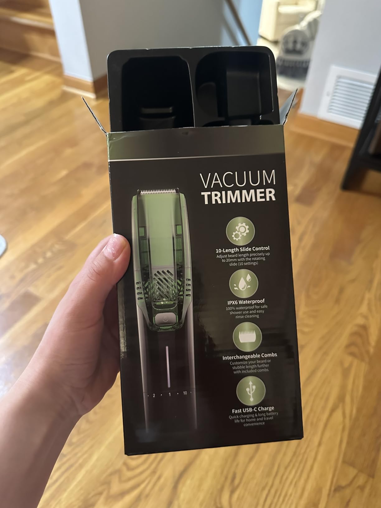 Beard Trimmer for Men: All-in-One Vacuum Mustache Trimmer With Precision Dial,Adjustable 20 Length Setting Premium Facial Hair Groomer with Length Comb USB-C Recharge, Waterproof Wet/Dry Clipper - Customer Photo 2
