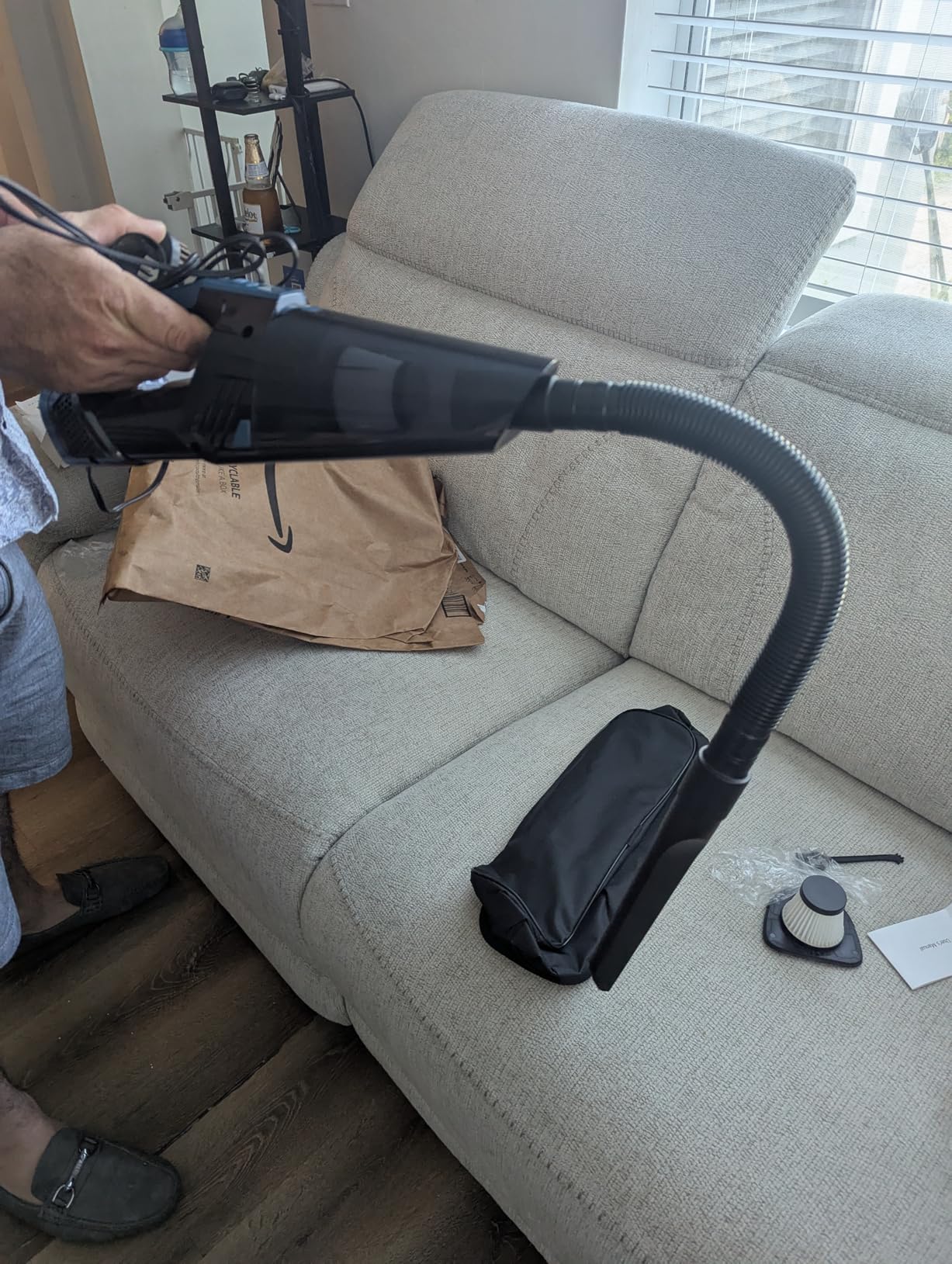 Car Vacuum - Portable Vacuum Cleaner with 16.4ft Cord, Bag, LED Light & Attachments - DC 12V High Power Small Vacuum, Car Accessories Customer Review Car Vacuum - Portable Vacuum Cleaner with 16.4ft Cord, Bag, LED Light & Attachments - DC 12V High Power Small Vacuum, Car Accessories - Customer Photo 1